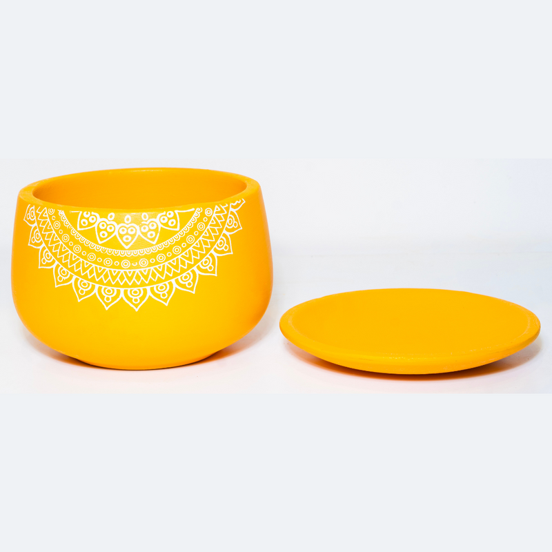 Terracotta Pot & Plate Handpaint 5.5 Inch Color