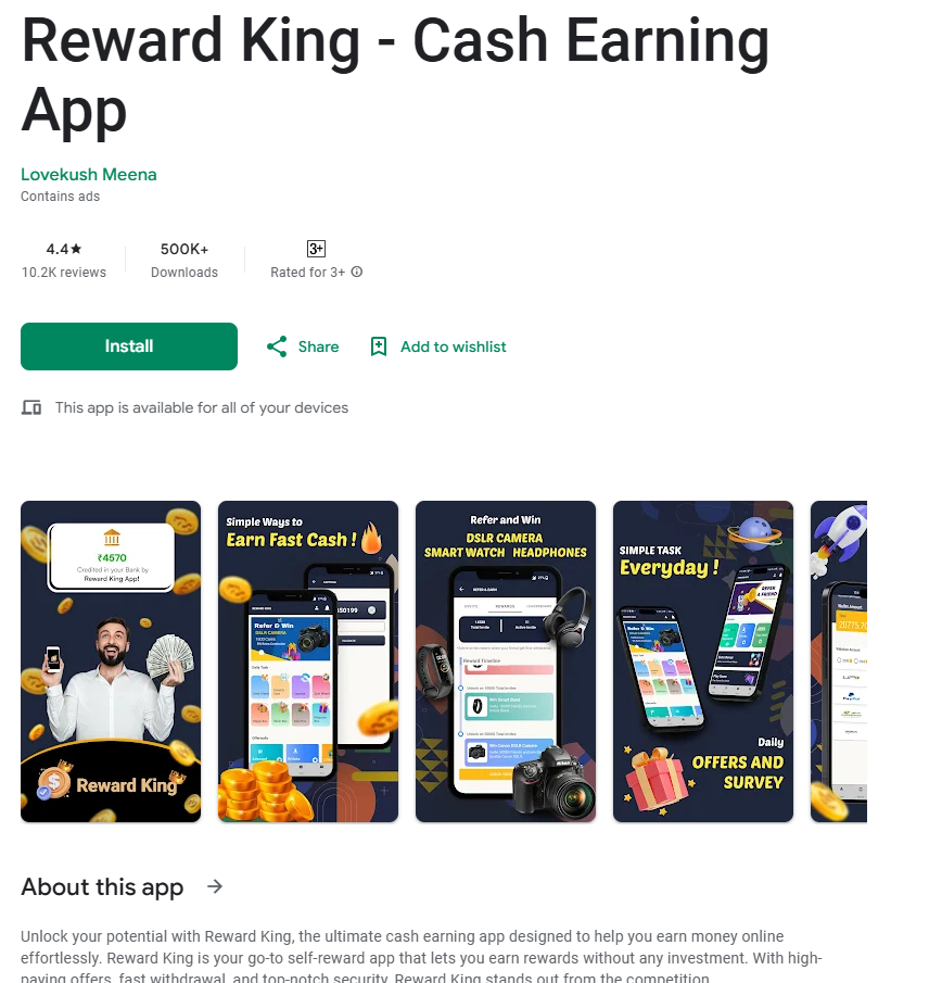 Reward King - Cash Earning App