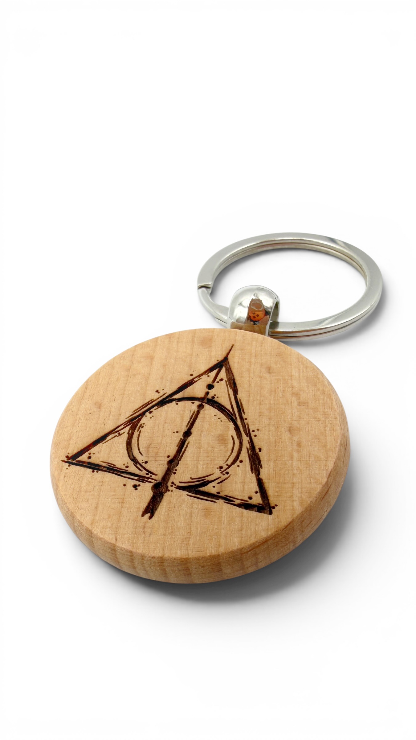 Harry Potter Doni della morte - Portachiavi in legno inciso 