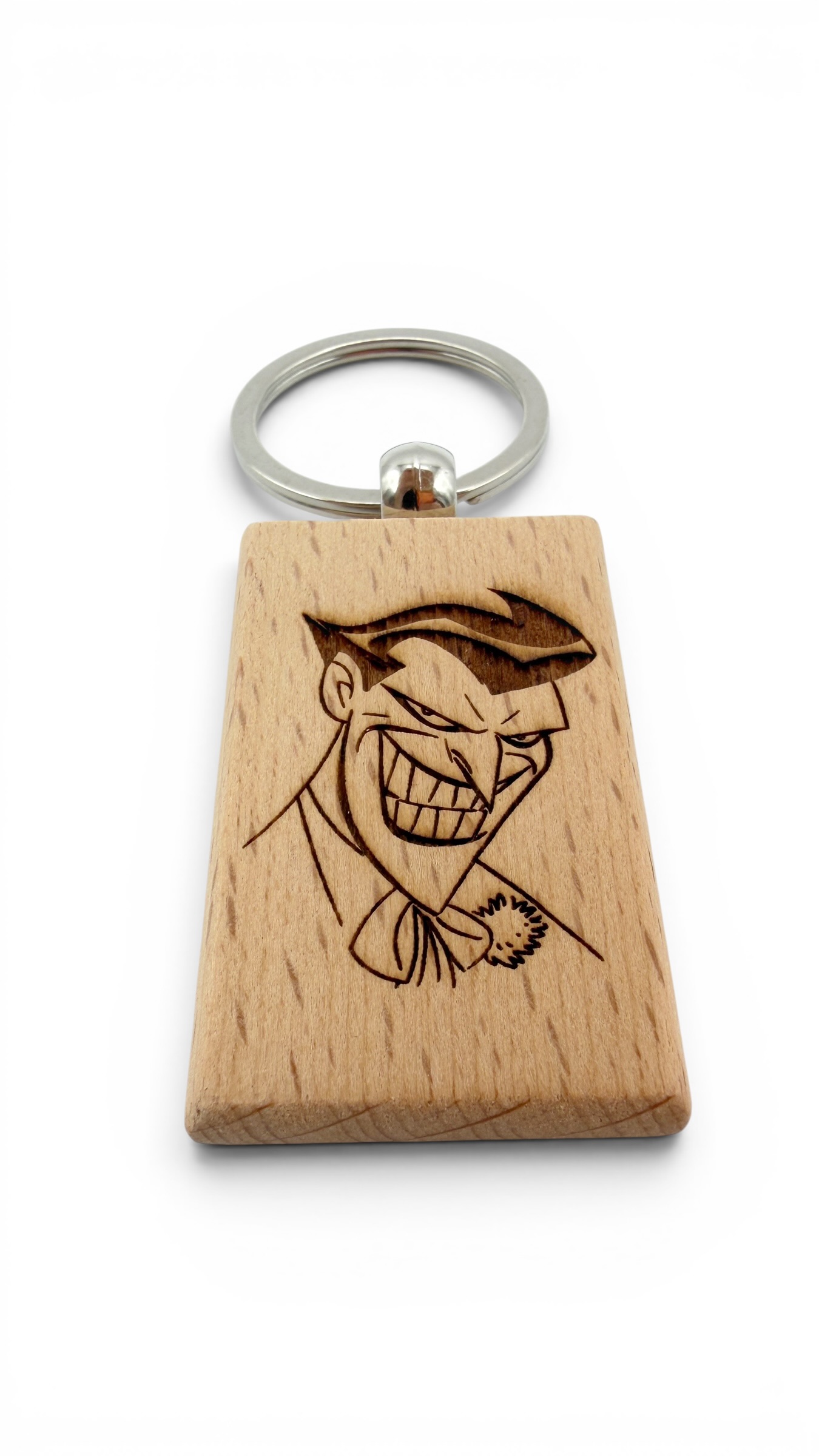Joker - Portachiavi in legno inciso 