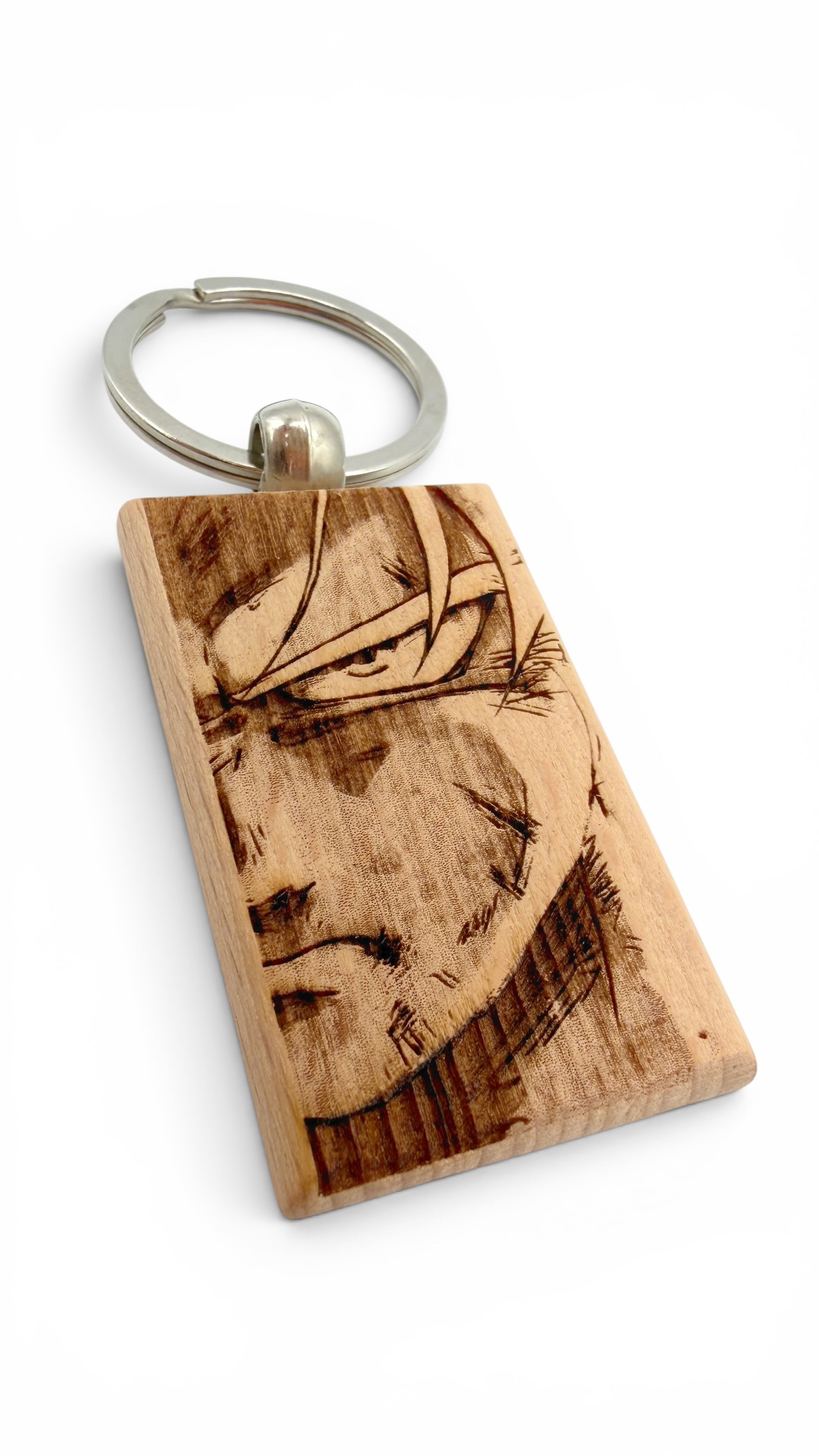 Goku SSJ Dragon Ball - Portachiavi in legno inciso 