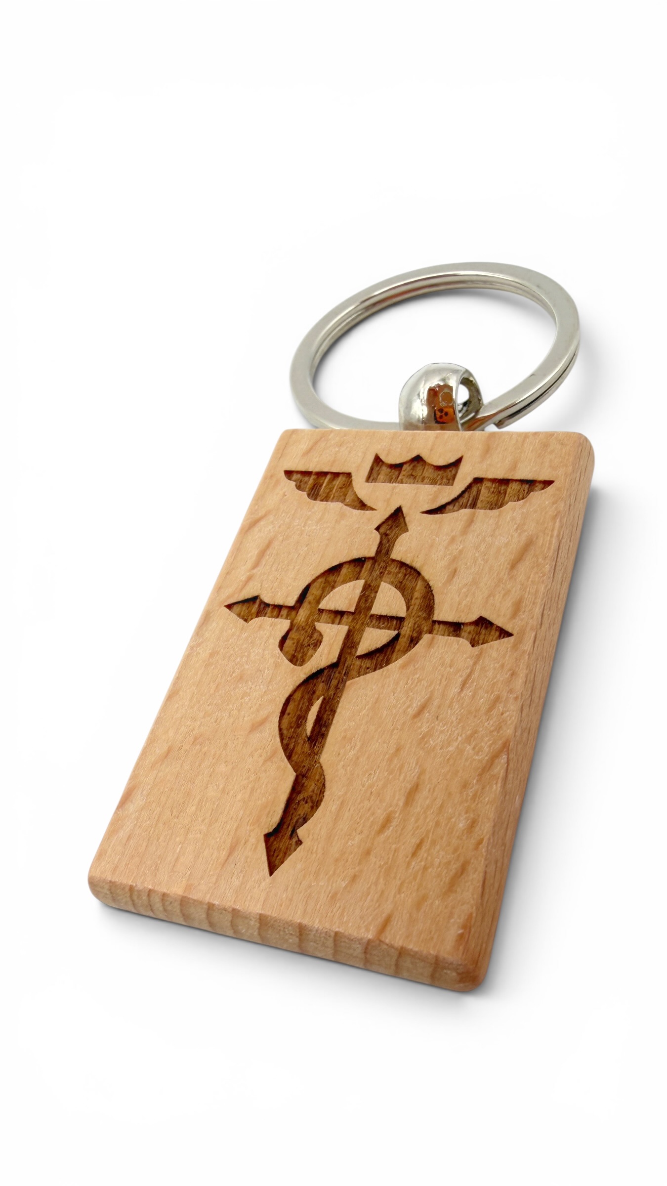Flamel Fullmetal Alchemist - Portachiavi in legno inciso 