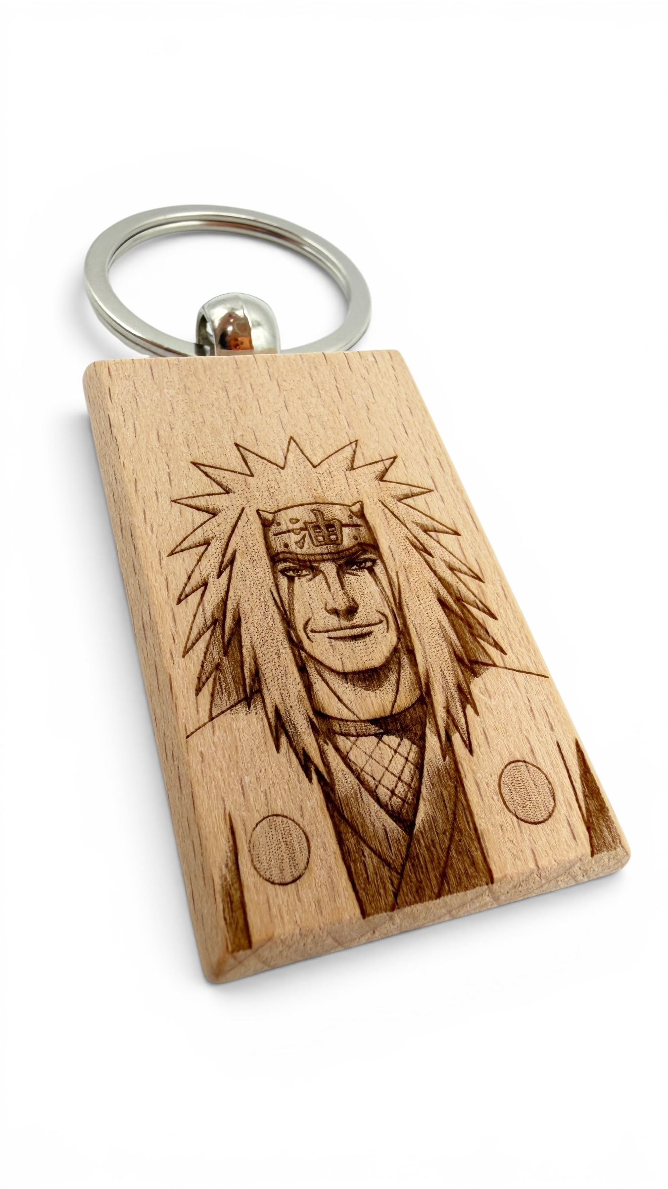 Jiraiya Naruto - Portachiavi in legno inciso 