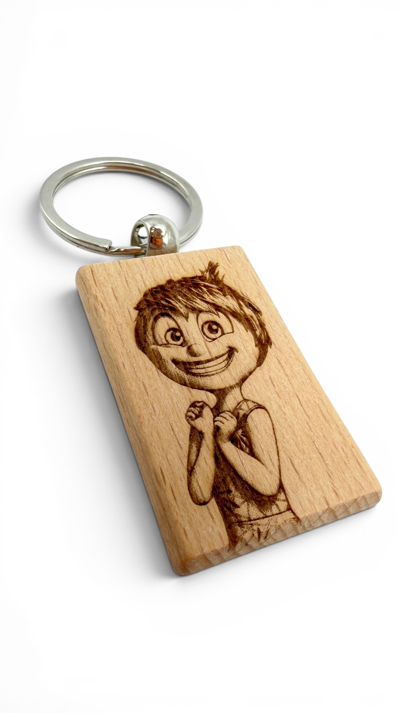 Gioia Inside out - Portachiavi in legno inciso 