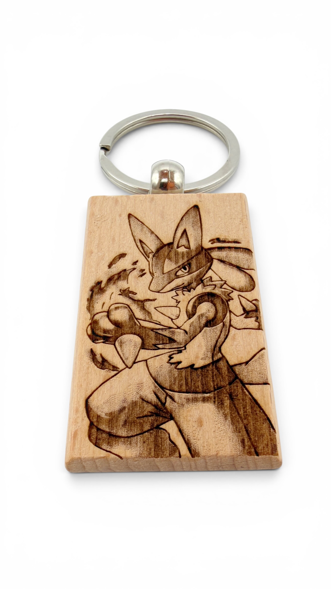 Lucario Pokemon - Portachiavi in legno inciso 