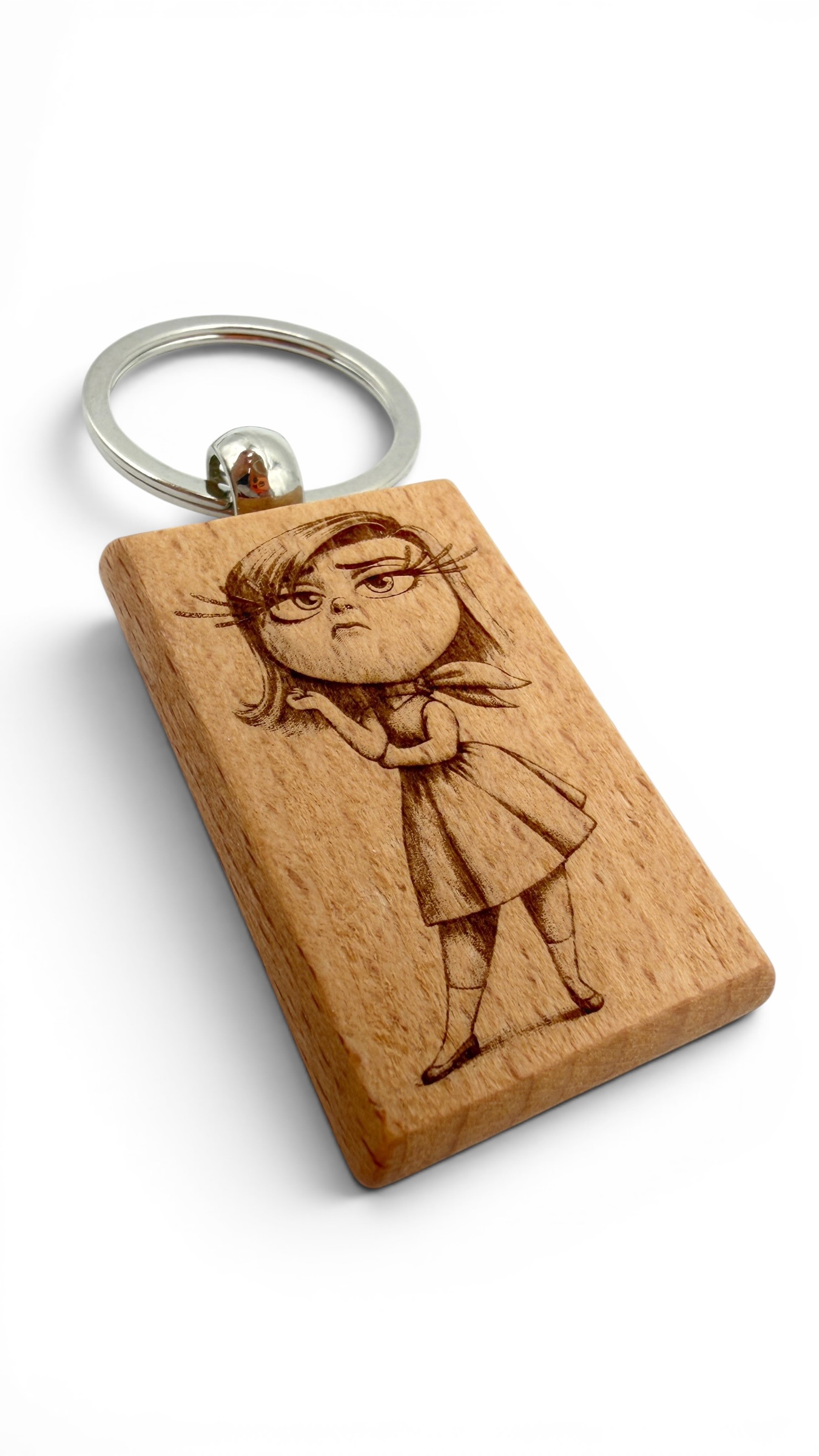Disprezzo Inside out - Portachiavi in legno inciso 