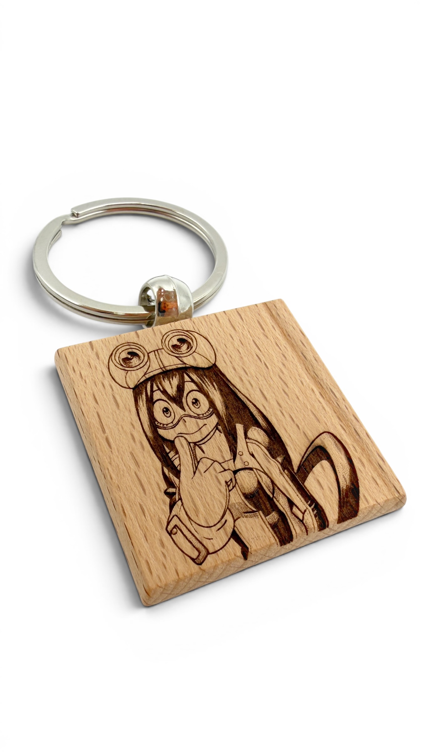 Froppy My hero accademia - Portachiavi in legno inciso 