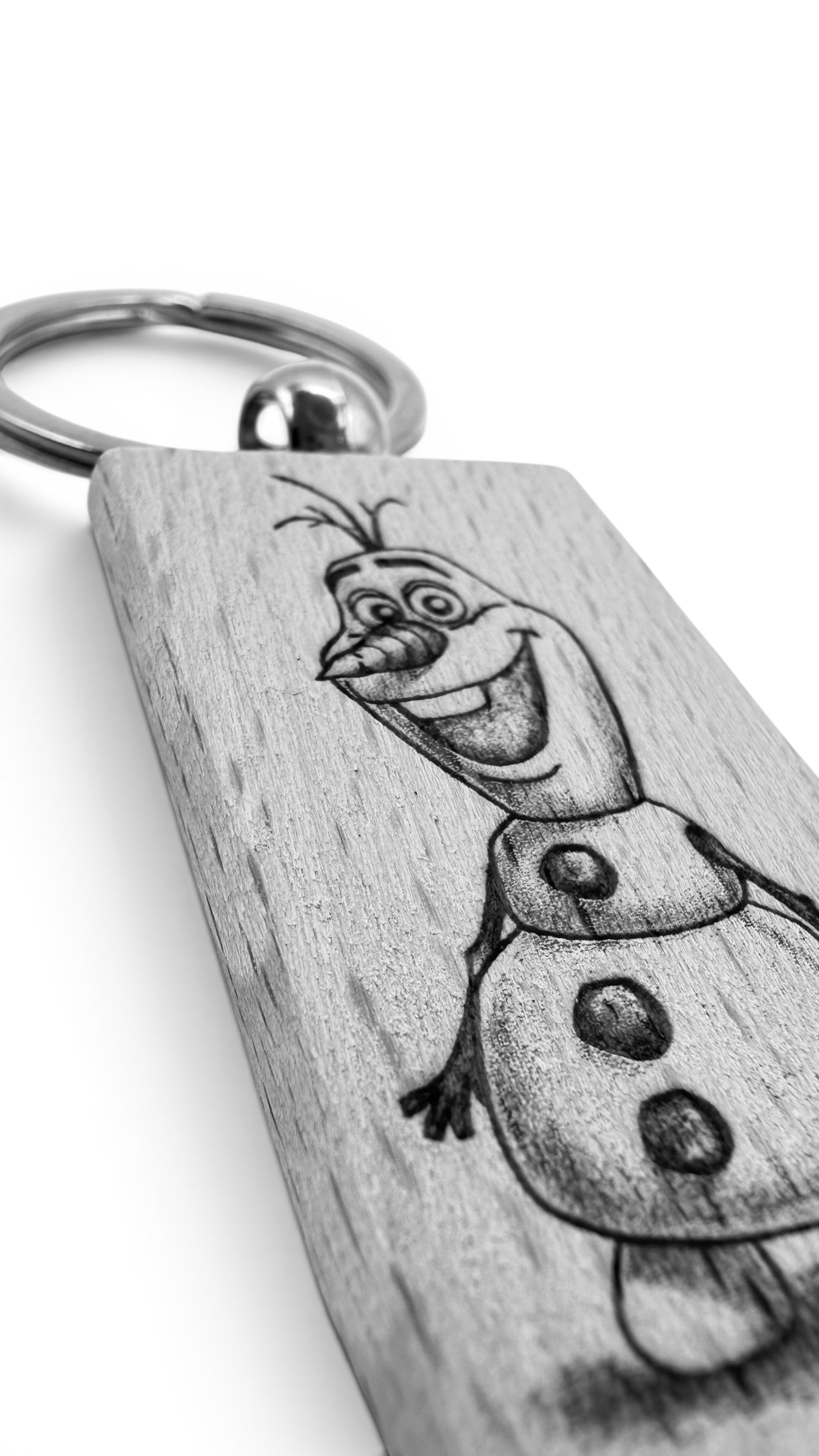 Olaf Frozen - Portachiavi in legno inciso 