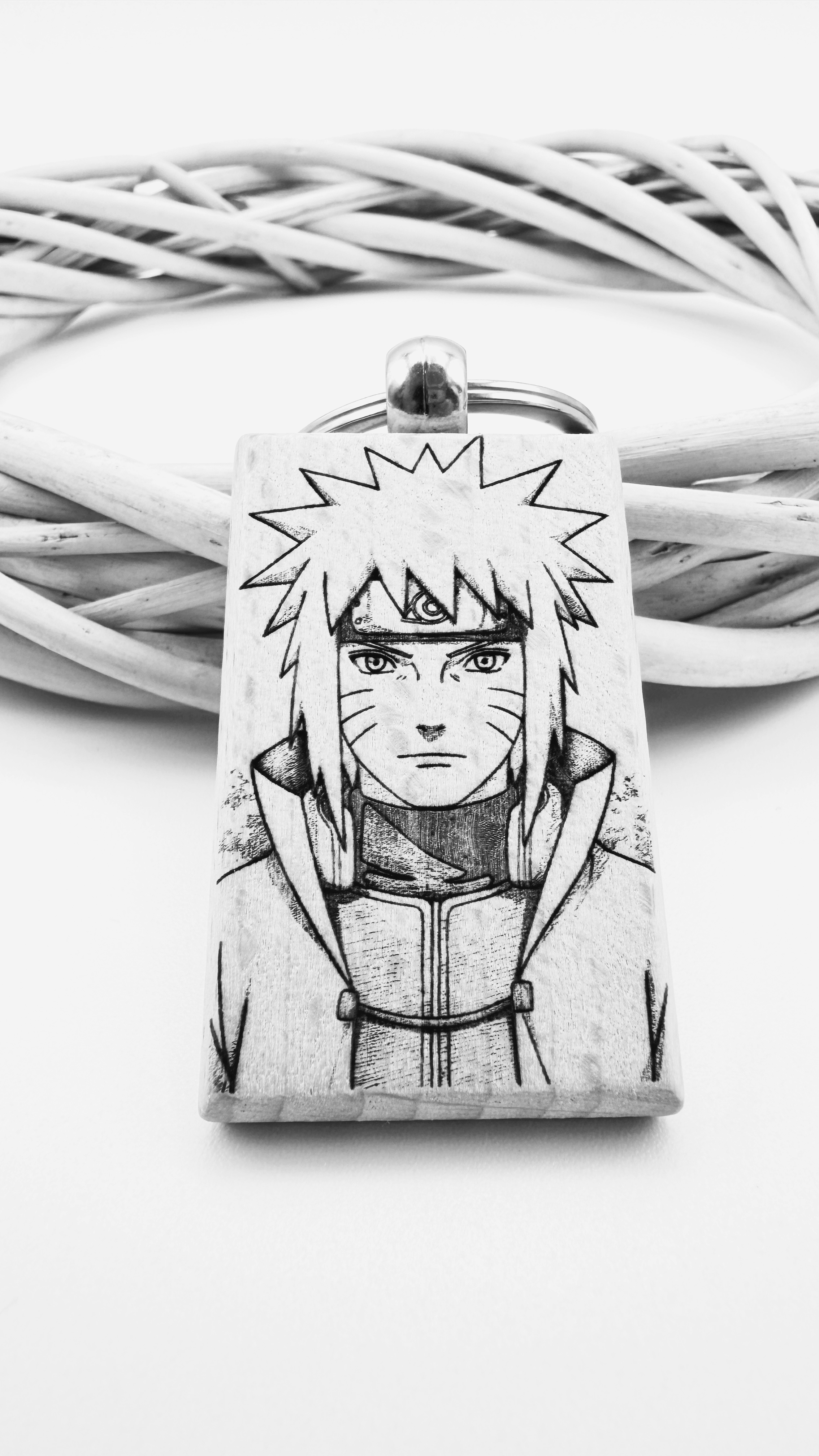 Minato Naruto - Portachiavi in legno inciso 