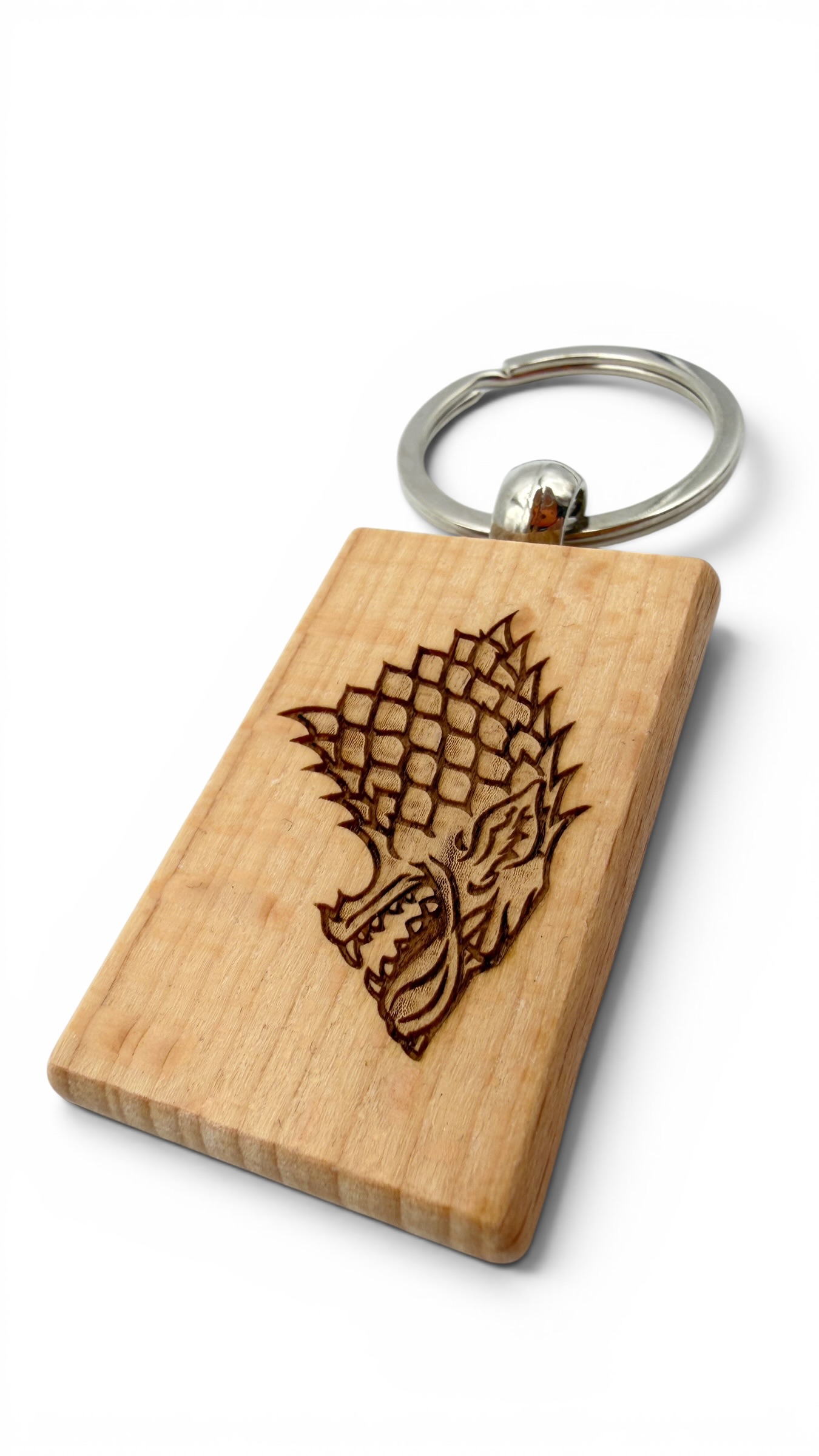Il trono di spade Stark - Portachiavi in legno inciso 