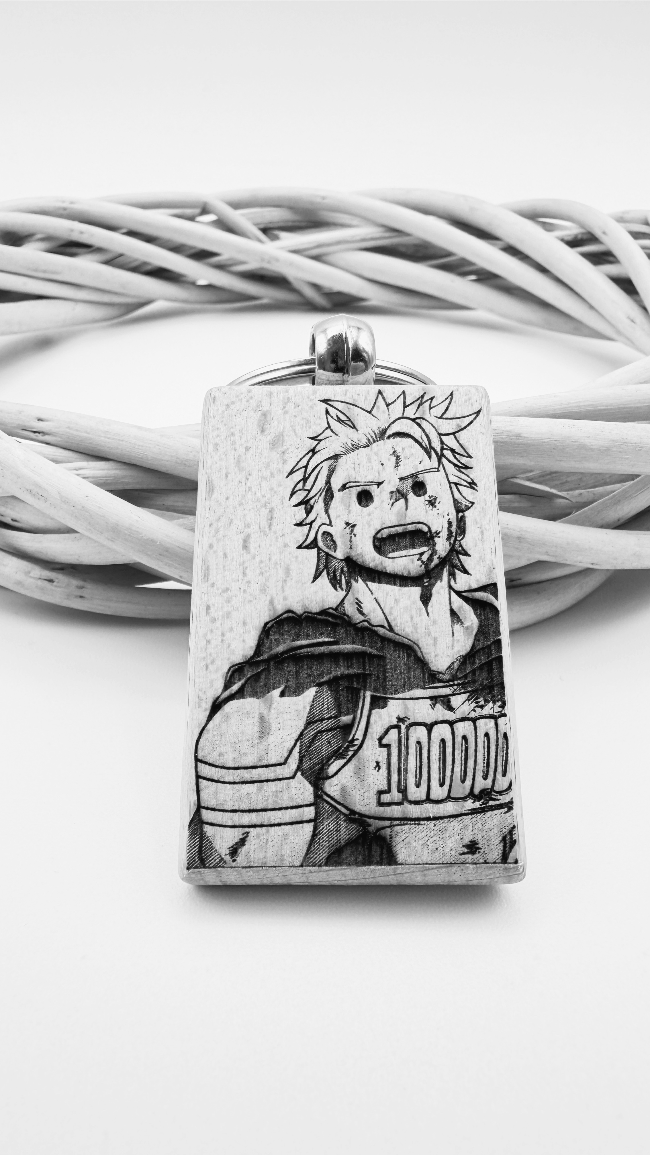 Mirio My hero accademia - Portachiavi in legno inciso 