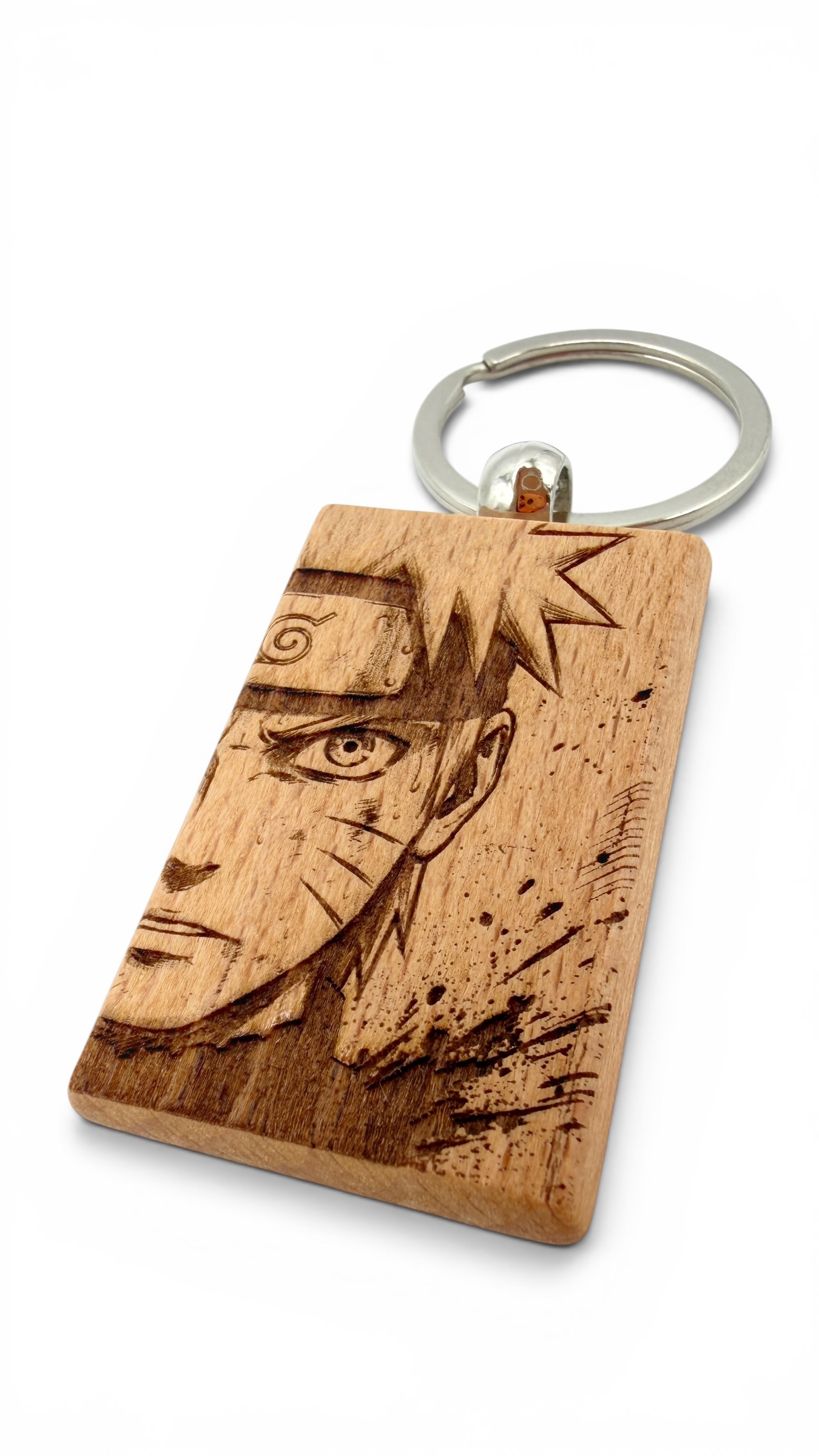 Naruto Volto - Portachiavi in legno inciso 
