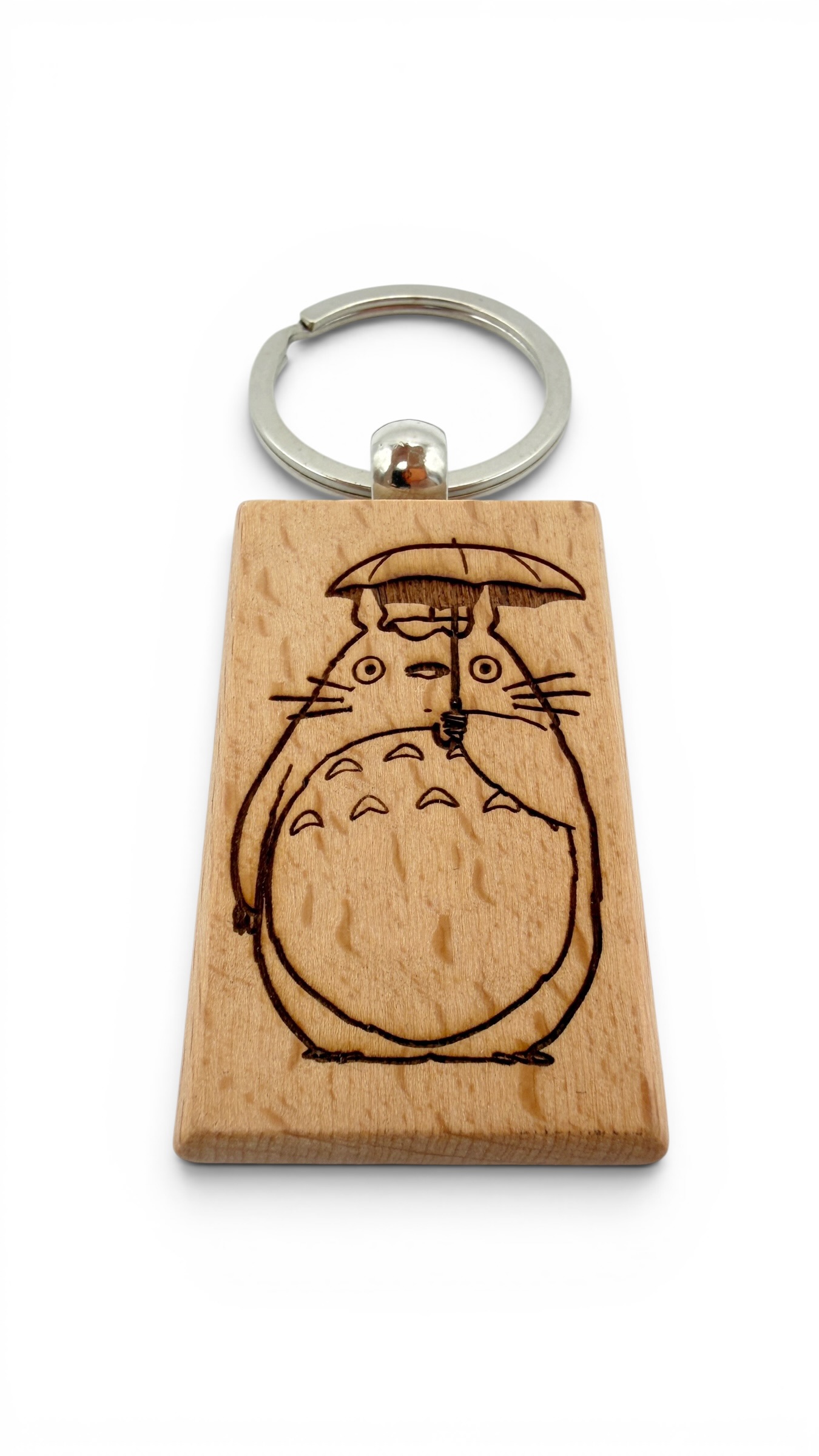 Totoro - Portachiavi in legno inciso 