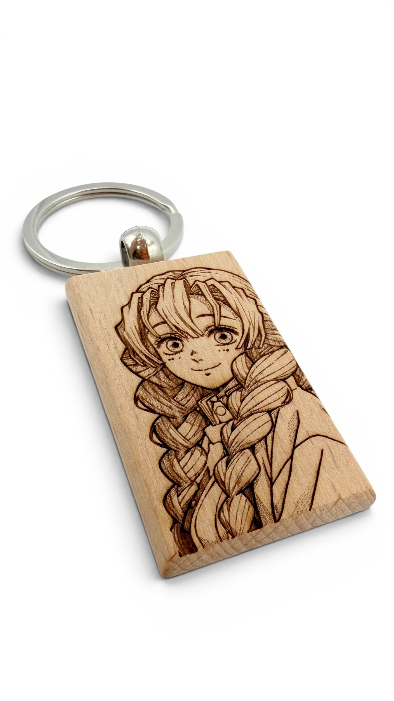Mitsuri Demon Slayer - Portachiavi in legno inciso 