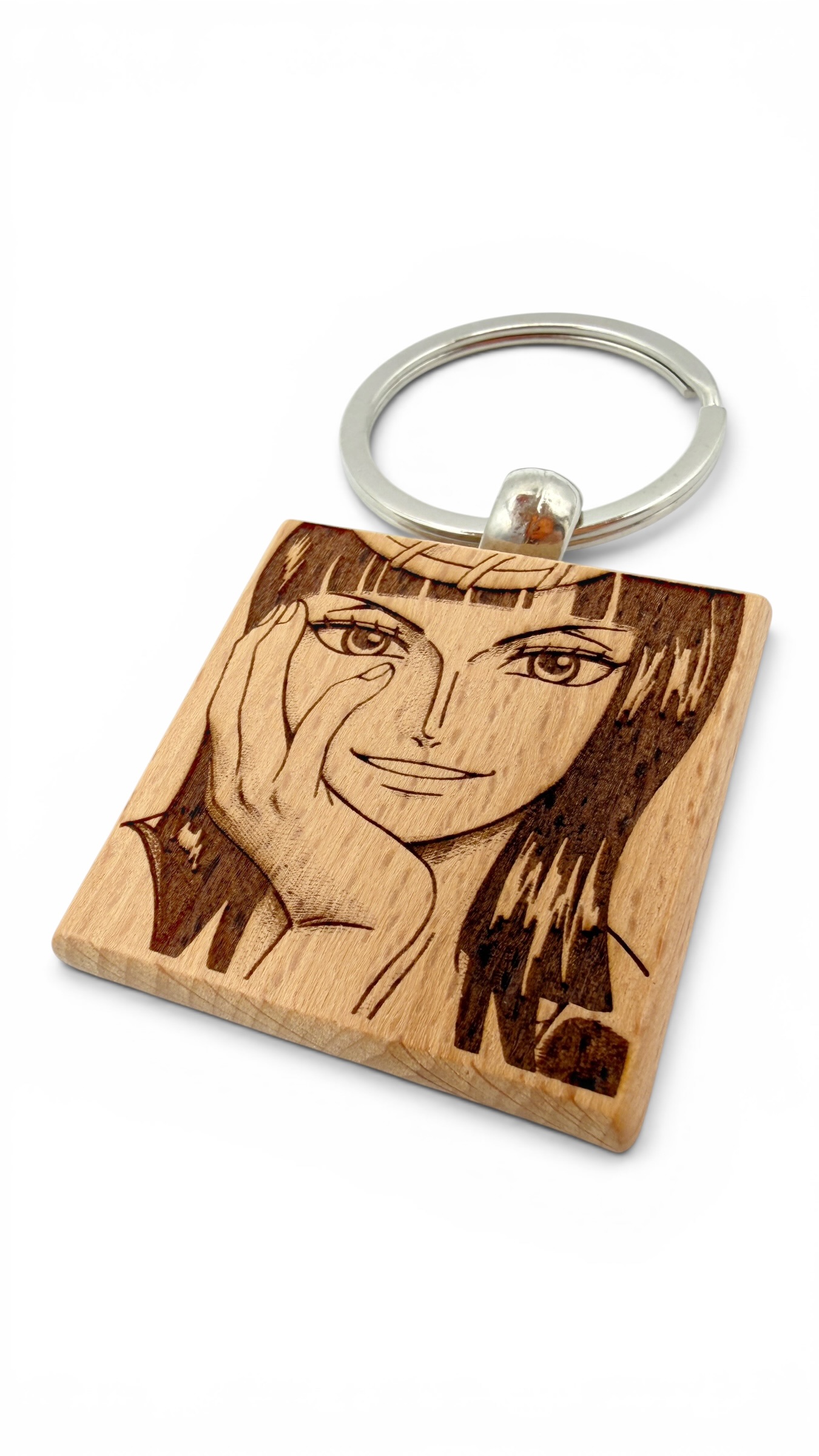 Nico Robin One Piece - Portachiavi in legno inciso 