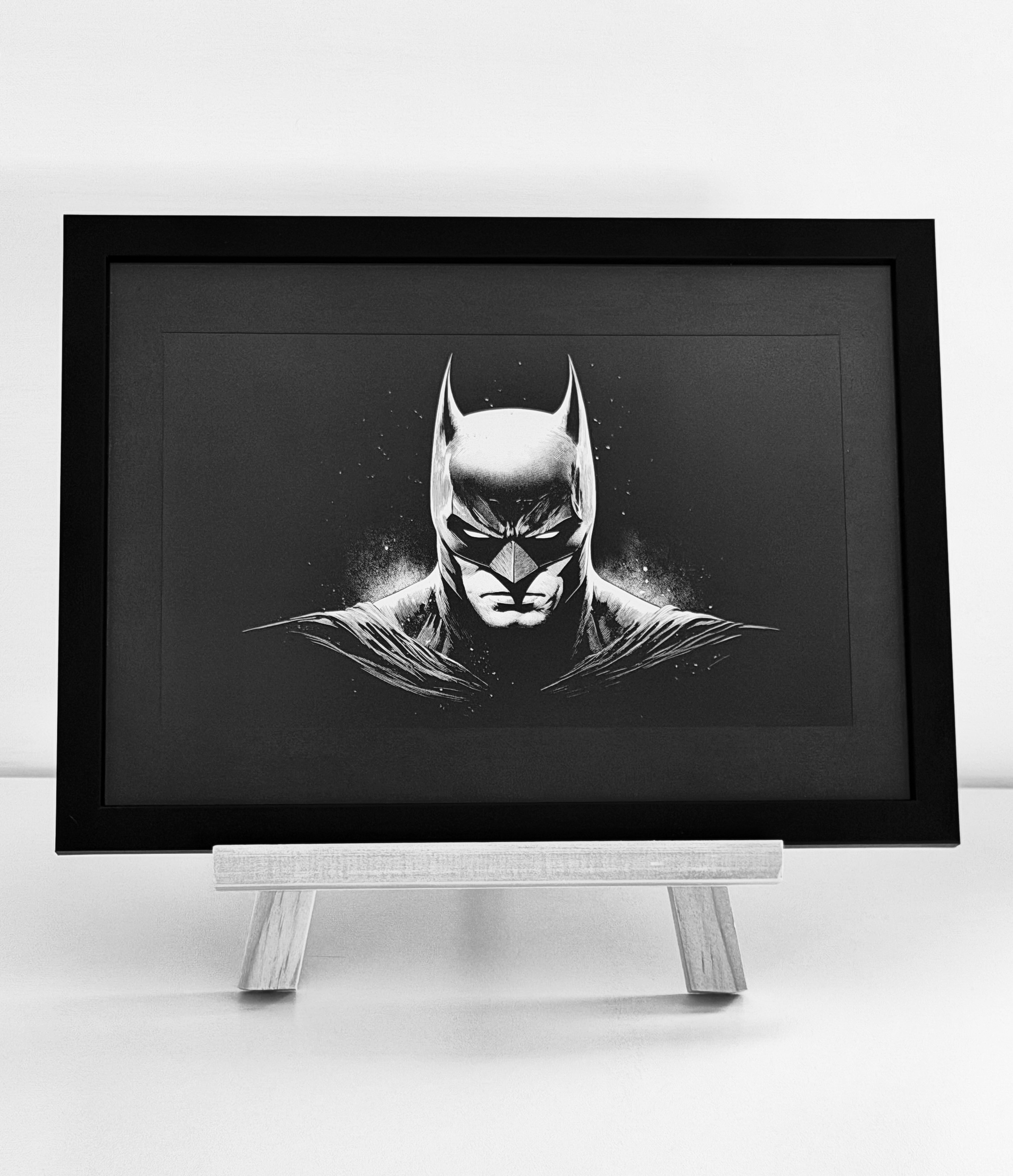 Batman - Quadro inciso su alluminio con cornice