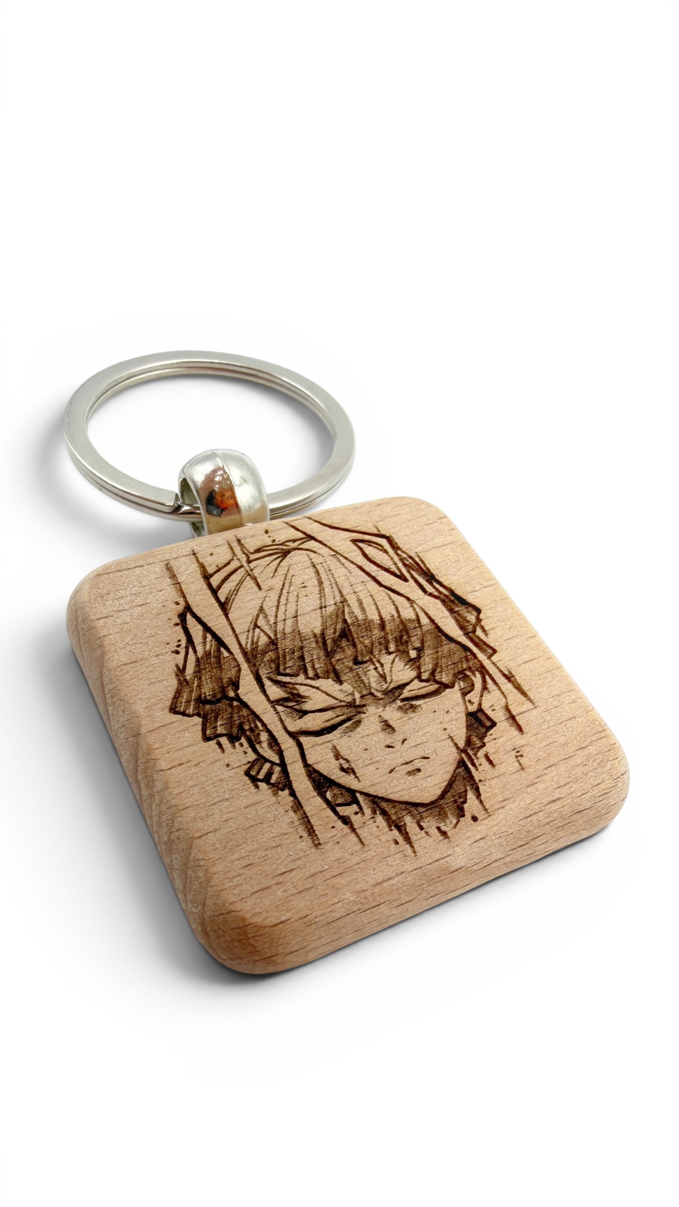 Zenitsu Demon Slayer - Portachiavi in legno inciso 