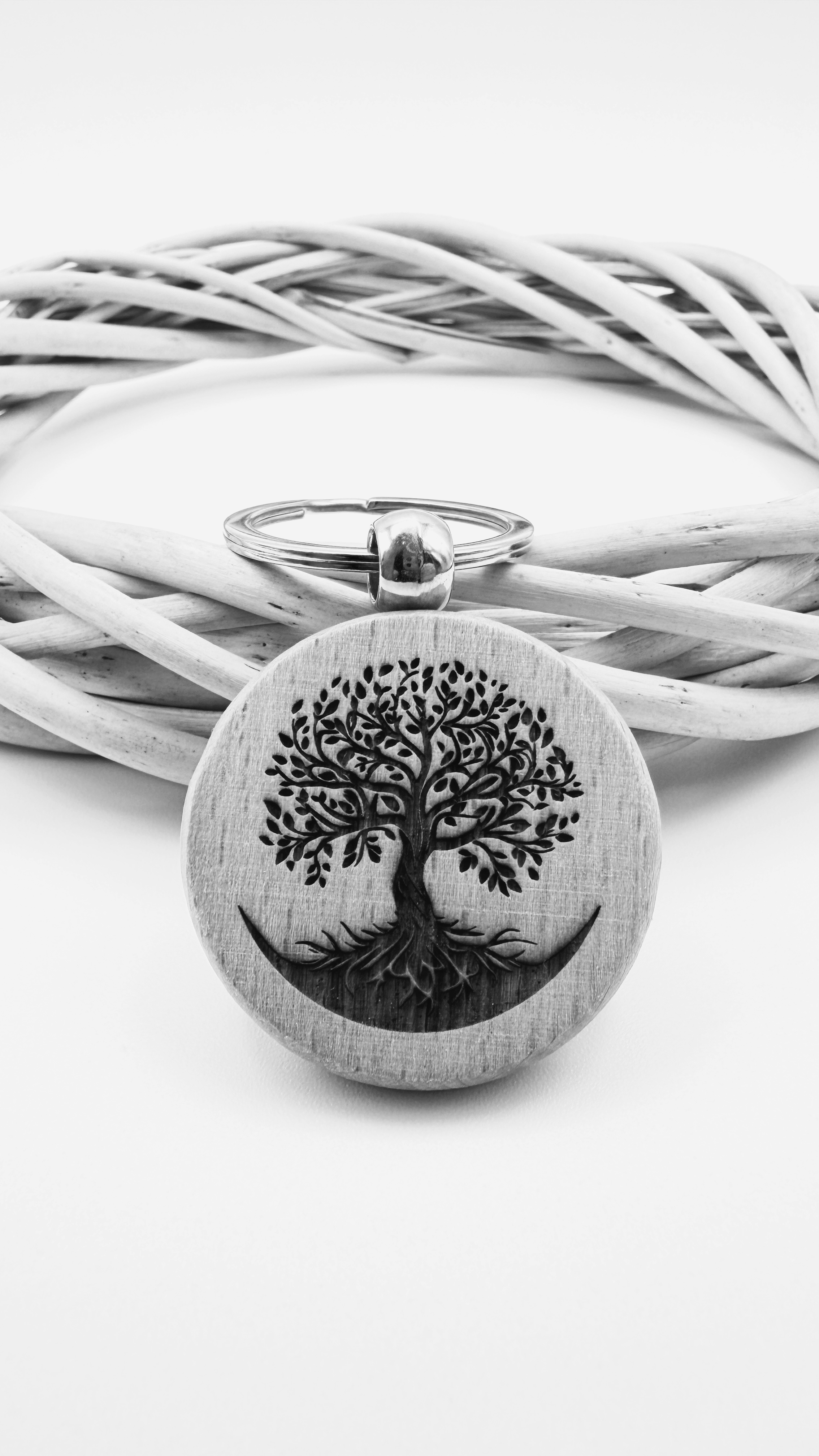 Albero della vita - Portachiavi in legno inciso 
