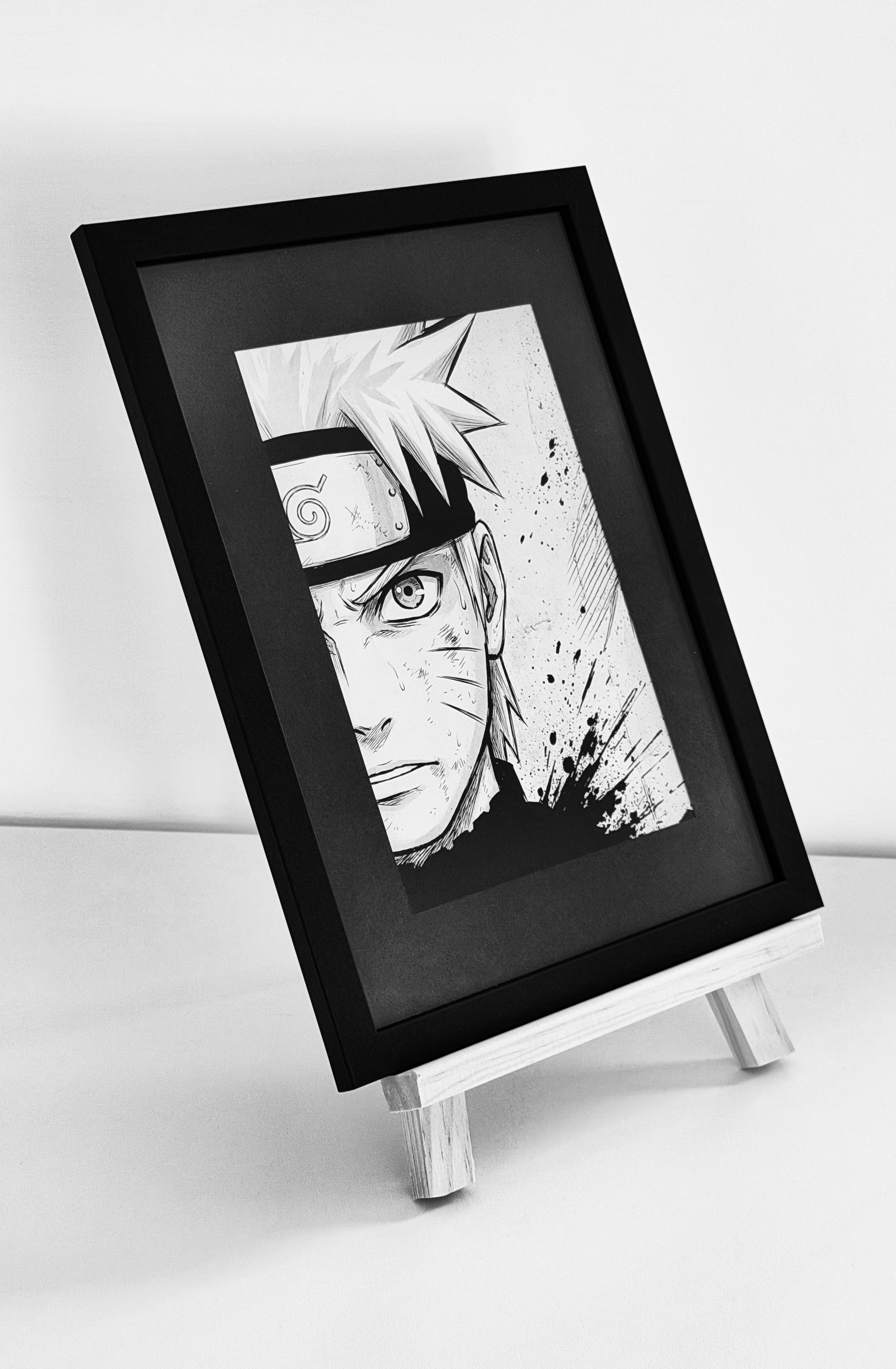 Naruto - Quadro inciso su alluminio con cornice