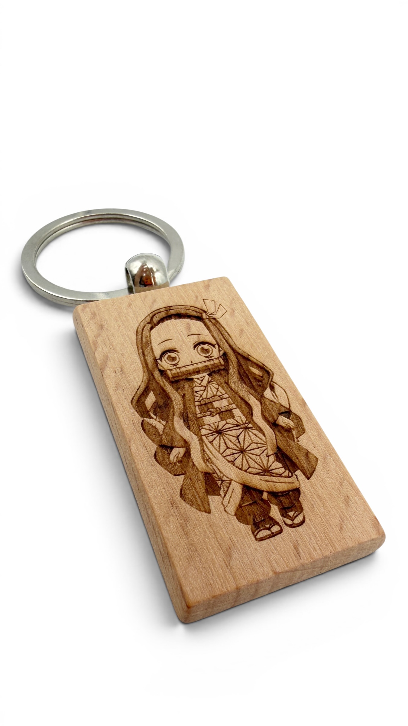 Nezuko Demon Slayer - Portachiavi in legno inciso 