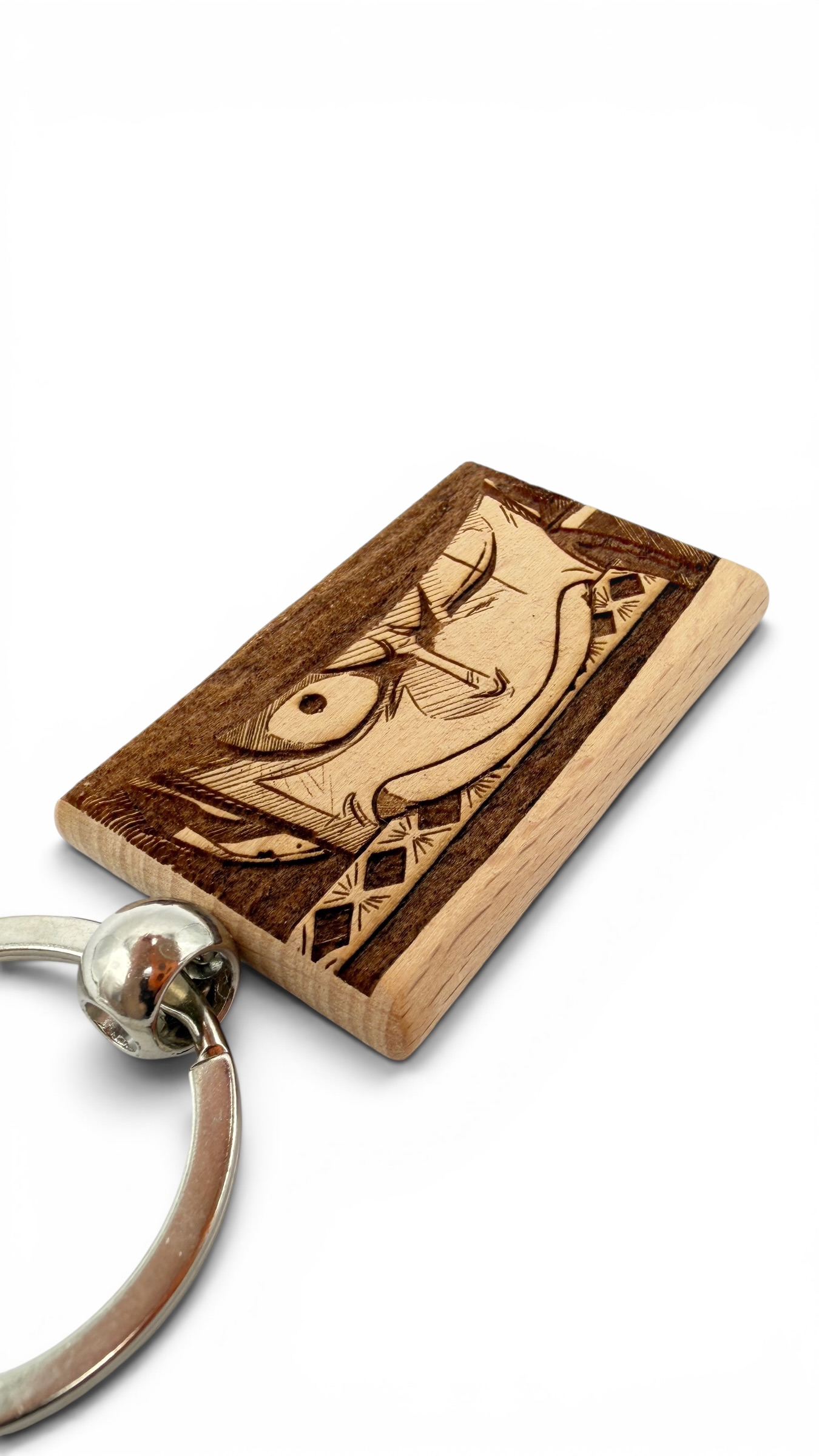Zoro Santoryu One Piece - Portachiavi in legno inciso 