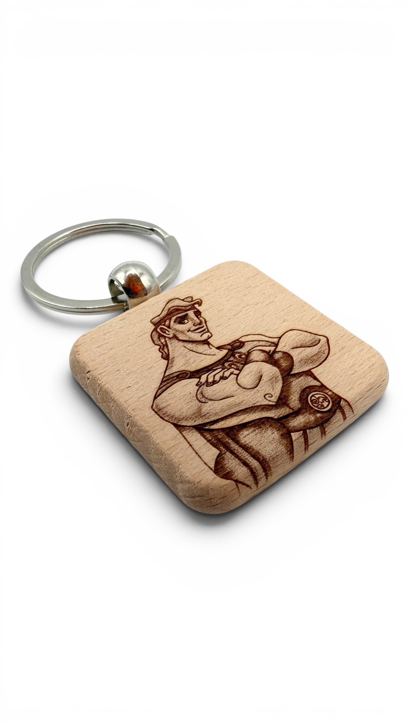 Hercules - Portachiavi in legno inciso 