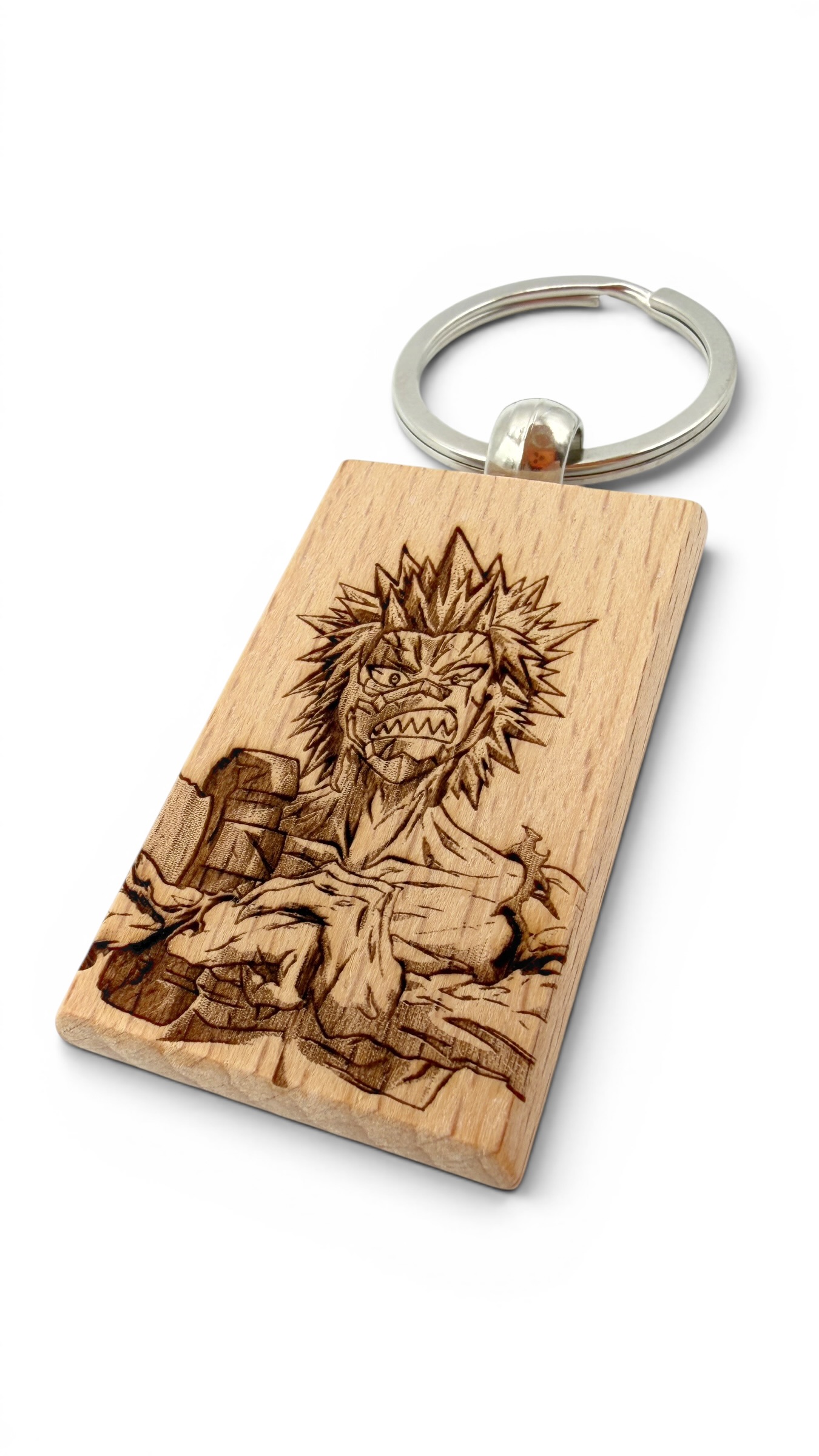 Kirishima My hero accademia - Portachiavi in legno inciso 
