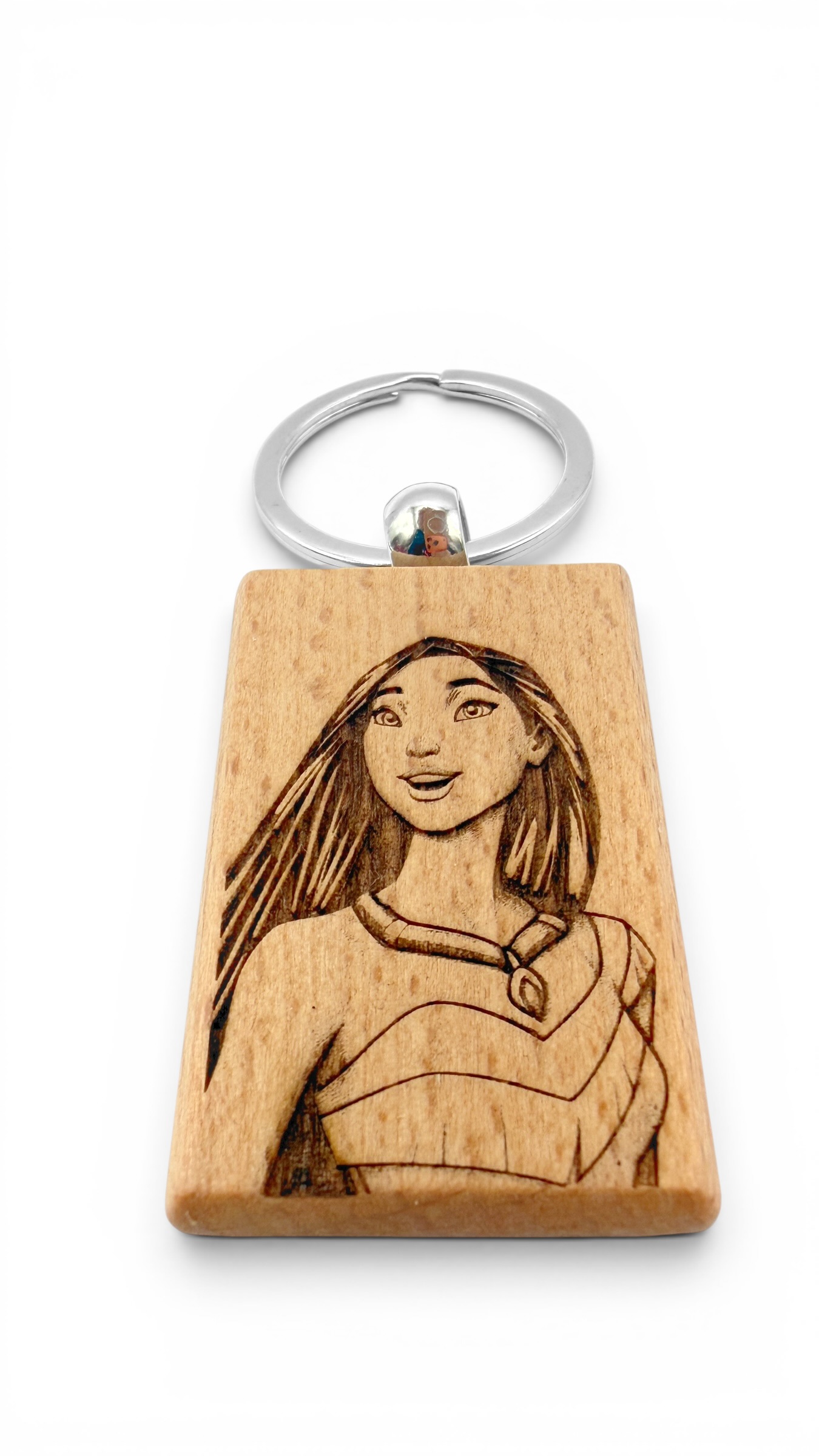 Pocahontas - Portachiavi in legno inciso 