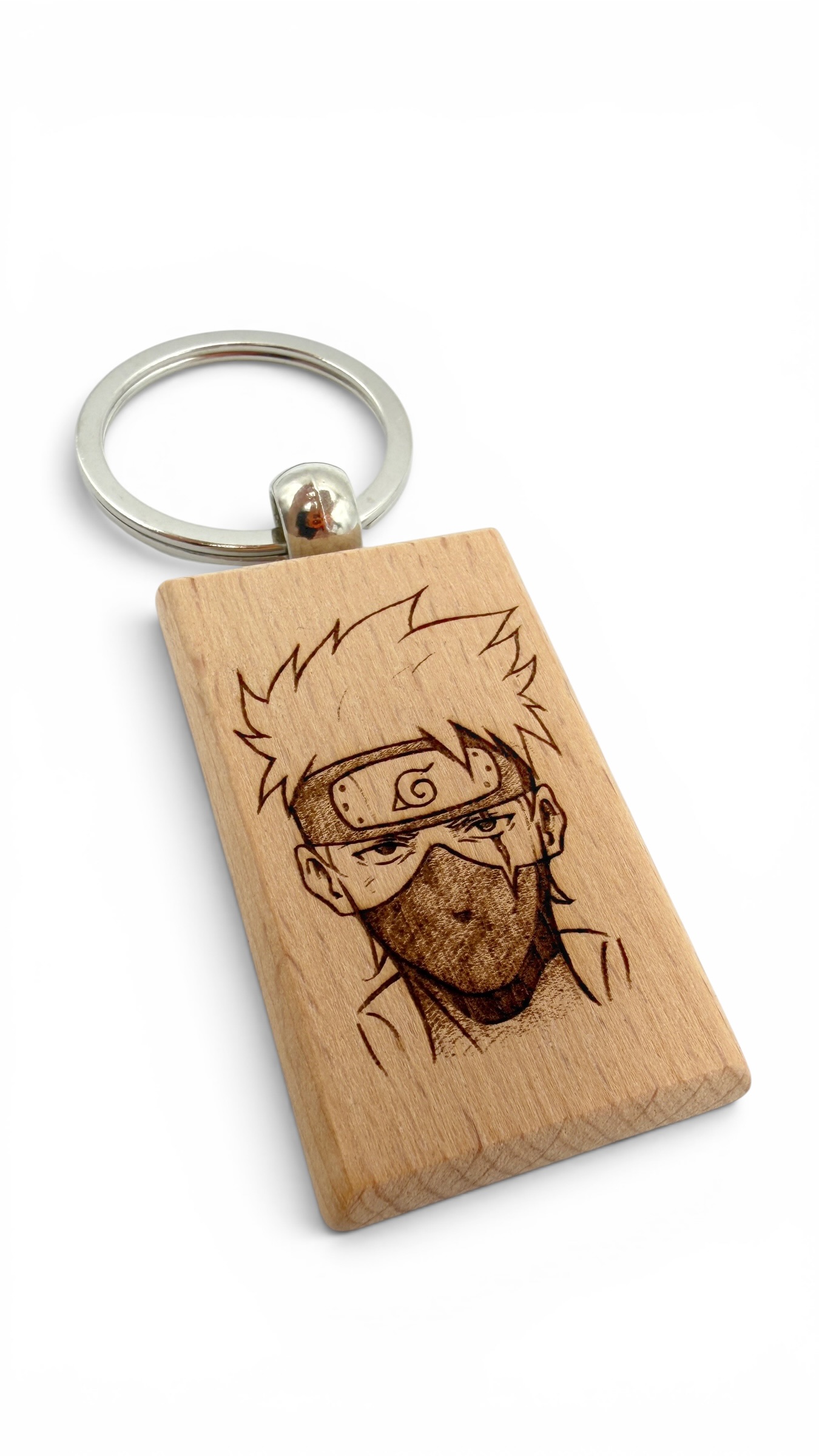 Kakashi Naruto - Portachiavi in legno inciso 