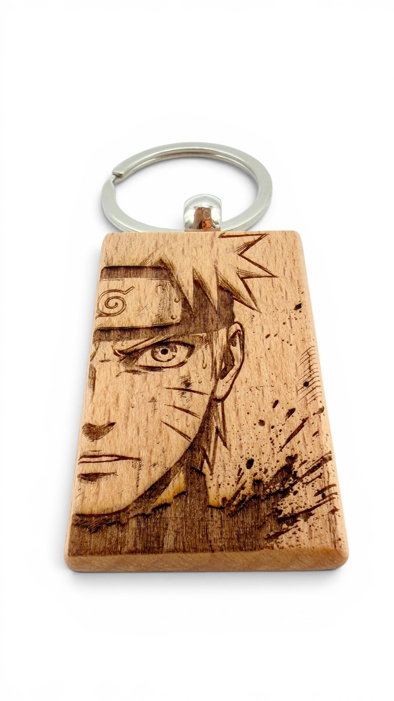 Naruto Volto - Portachiavi in legno inciso 