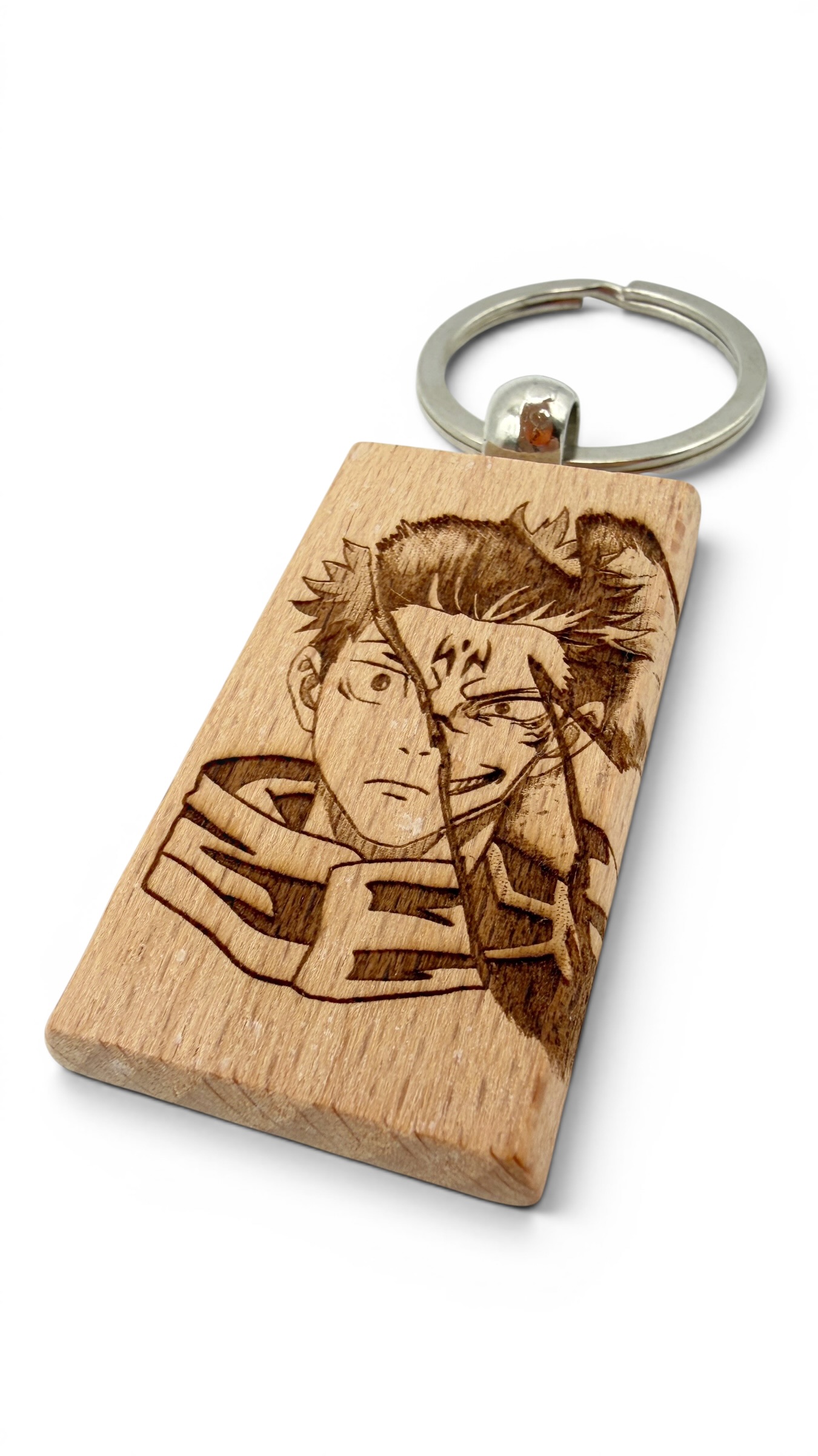  Yuji Itadori e Sukuna Jujutsu kaisen - Portachiavi in legno inciso 