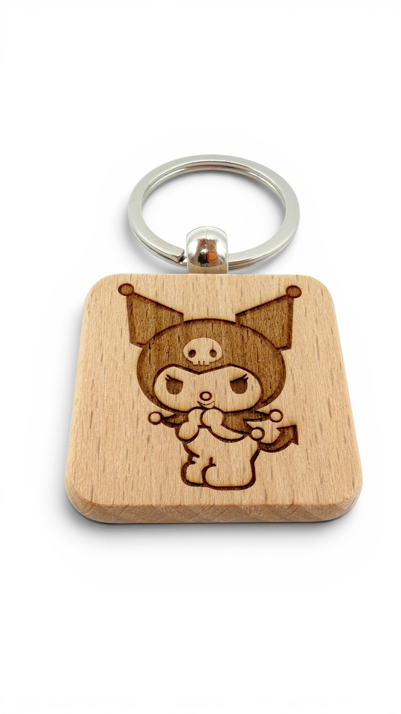 Kuromi - Portachiavi in legno inciso 