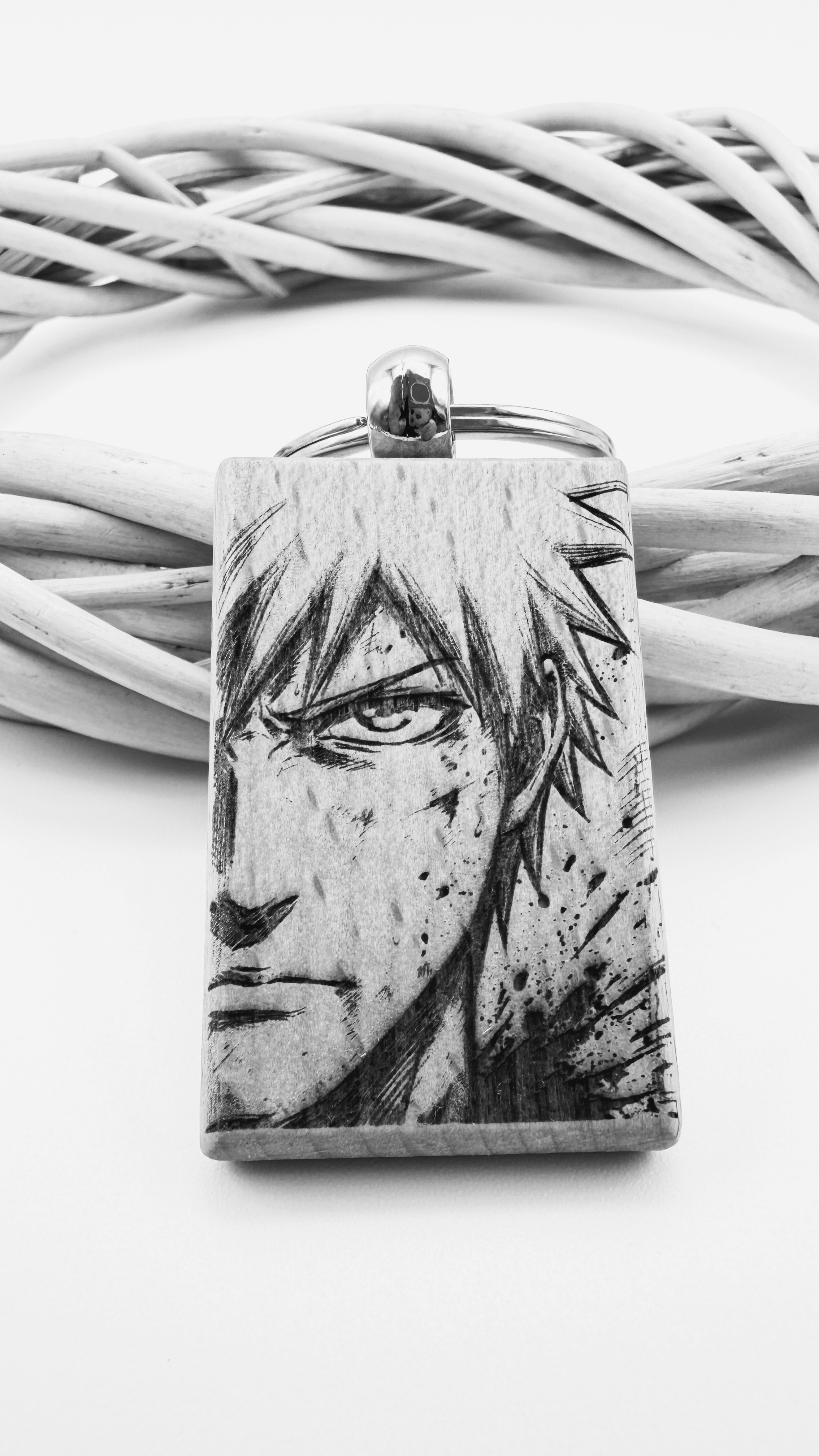 Ichigo Bleach - Portachiavi in legno inciso 
