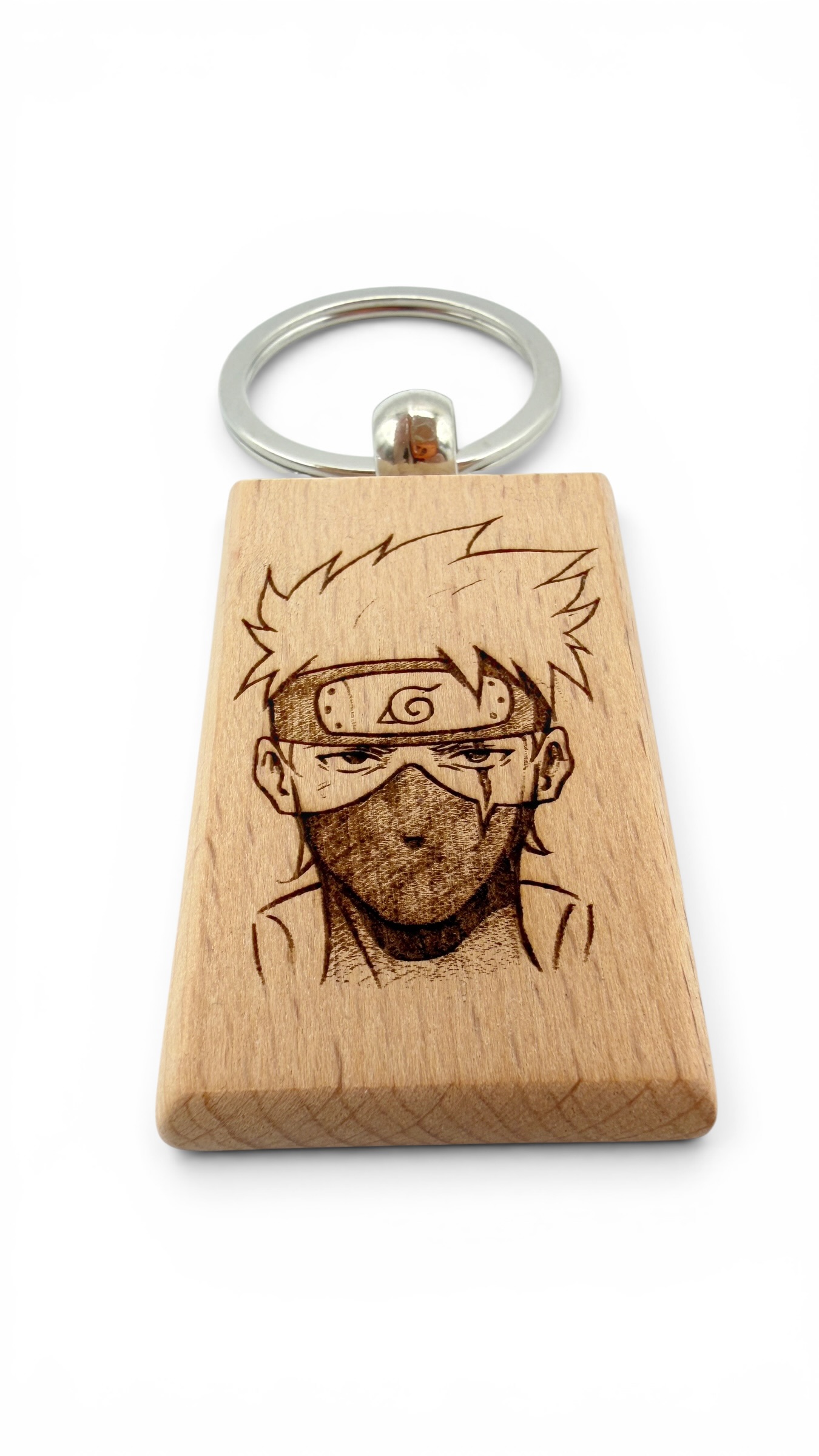 Kakashi Naruto - Portachiavi in legno inciso 