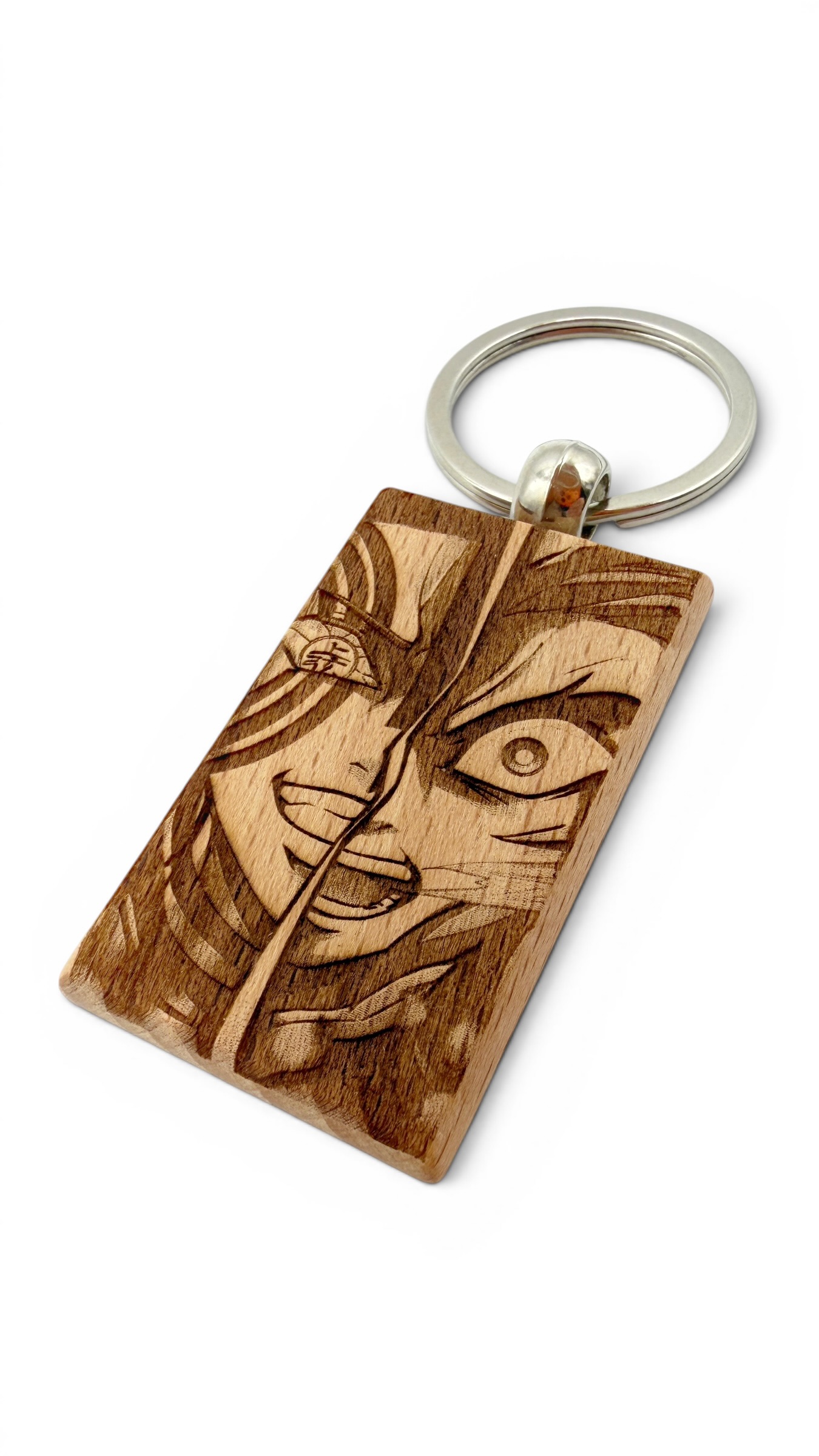 Rengoku e Akaza Demon Slayer - Portachiavi in legno inciso 