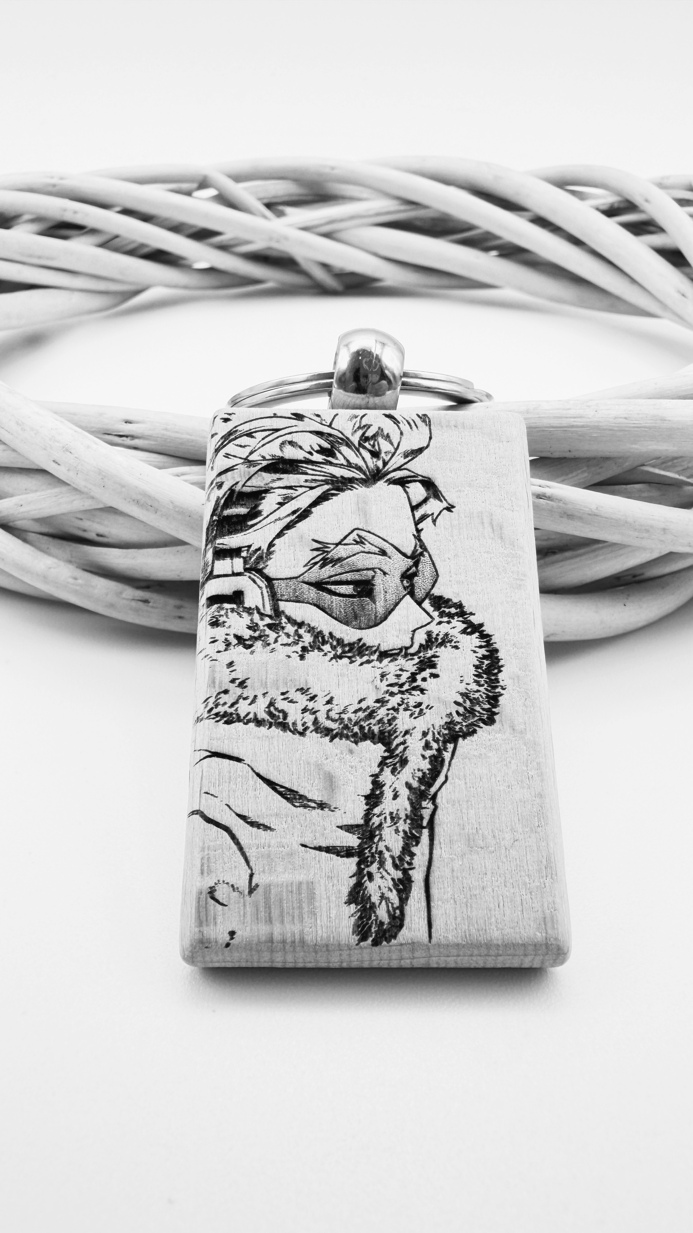 Hawks My hero accademia - Portachiavi in legno inciso 