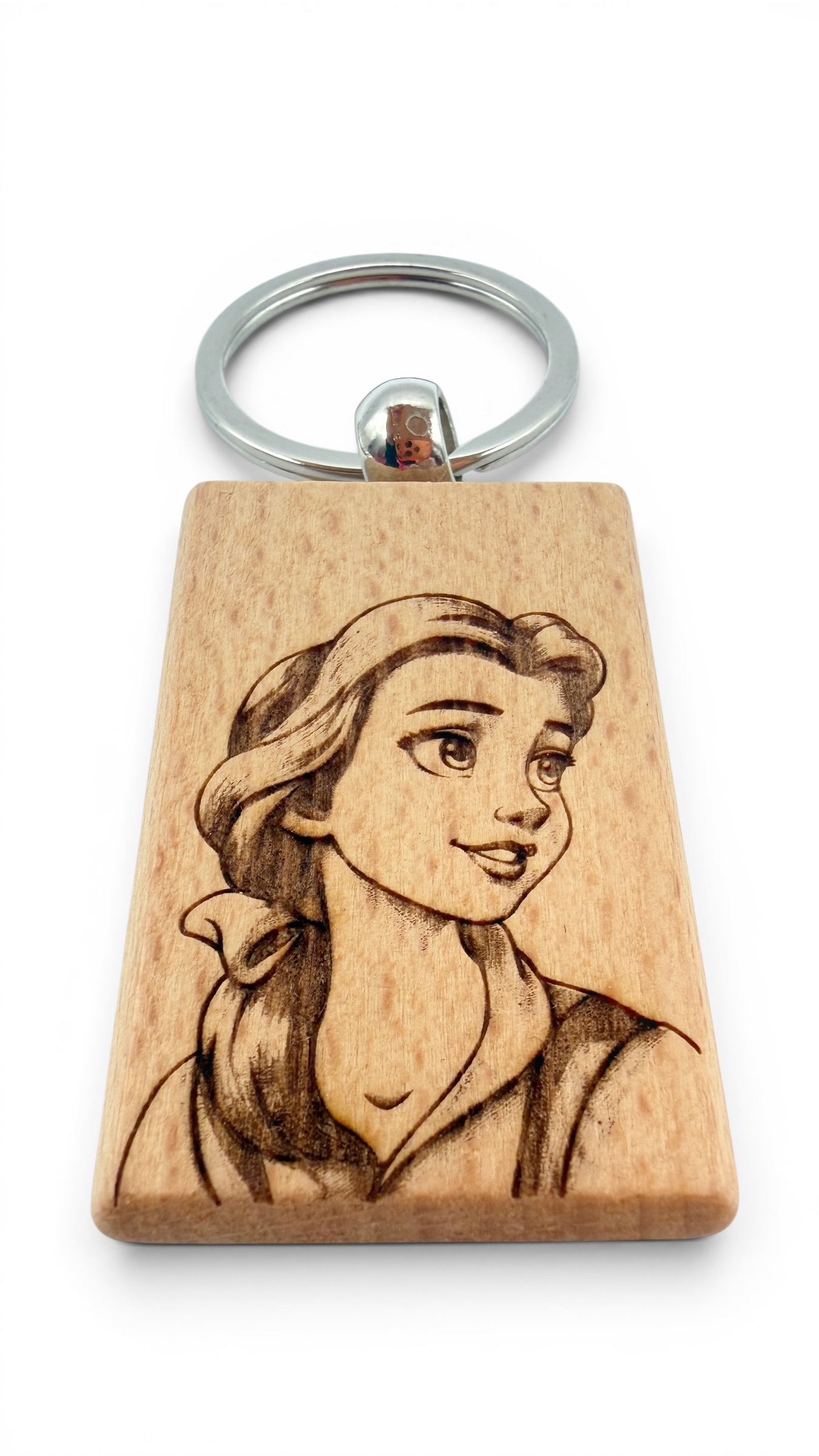 Bella - Portachiavi in legno inciso 