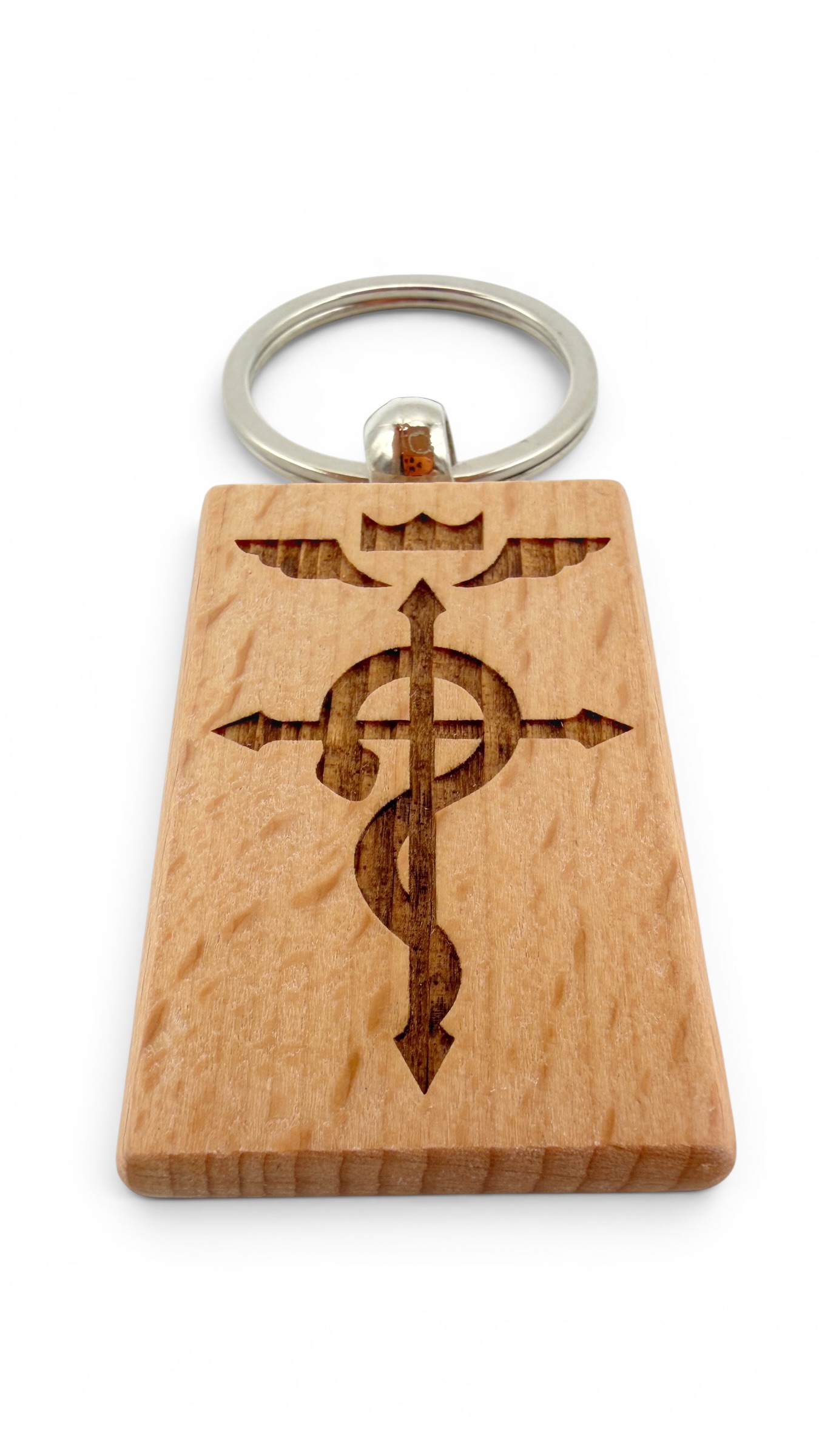 Flamel Fullmetal Alchemist - Portachiavi in legno inciso 