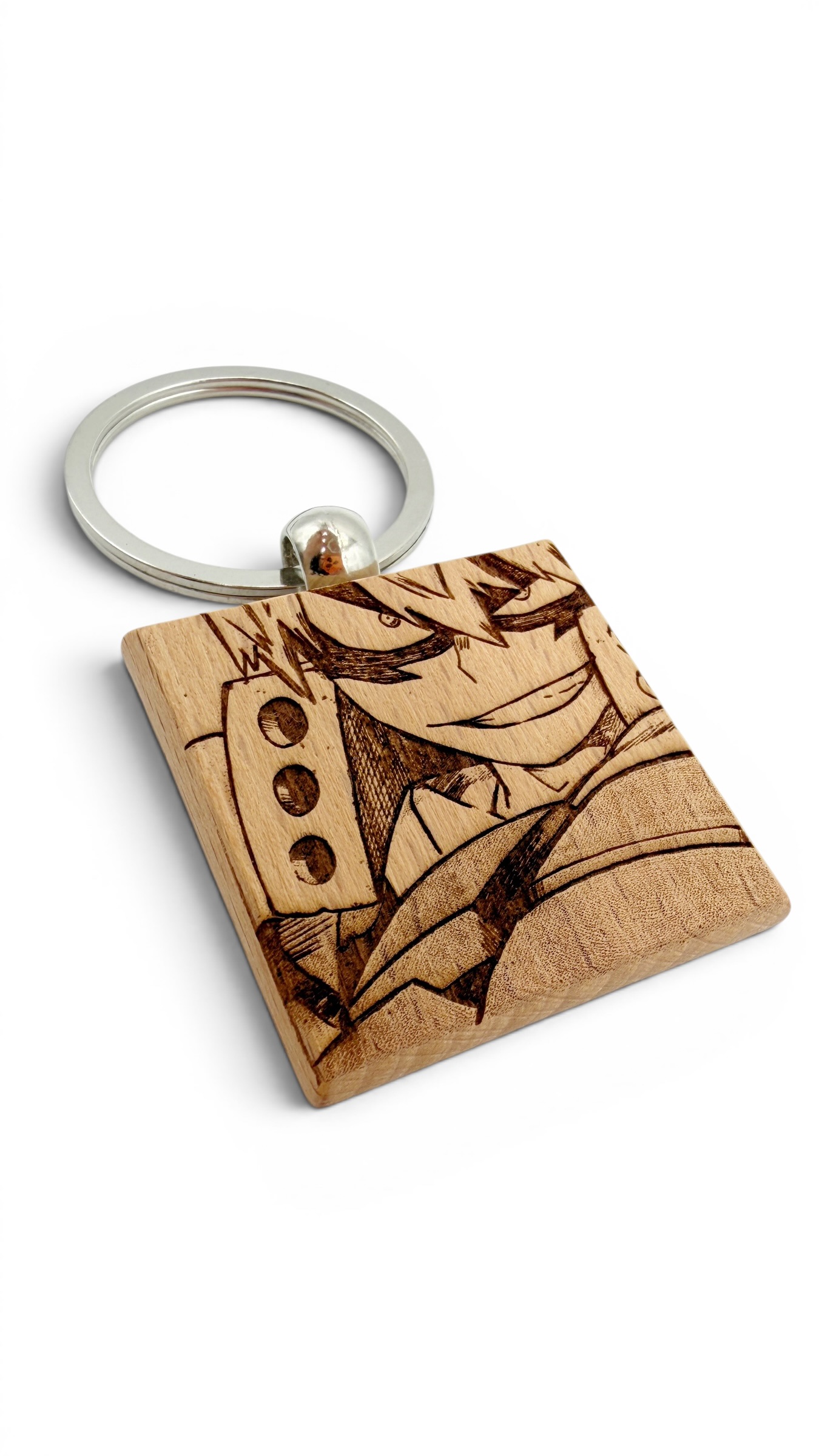 Bakugo My hero accademia - Portachiavi in legno inciso 