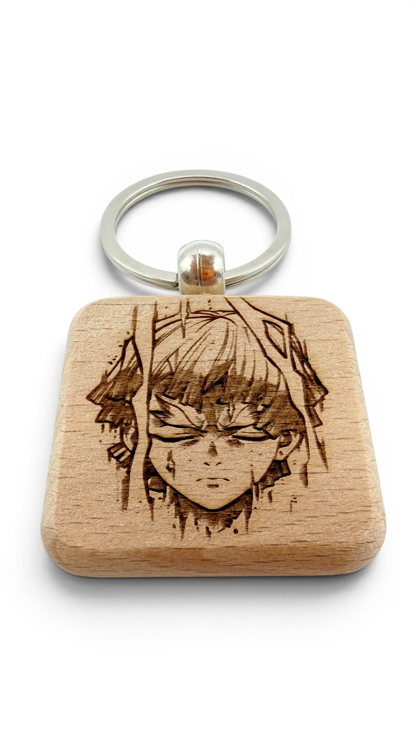Zenitsu Demon Slayer - Portachiavi in legno inciso 