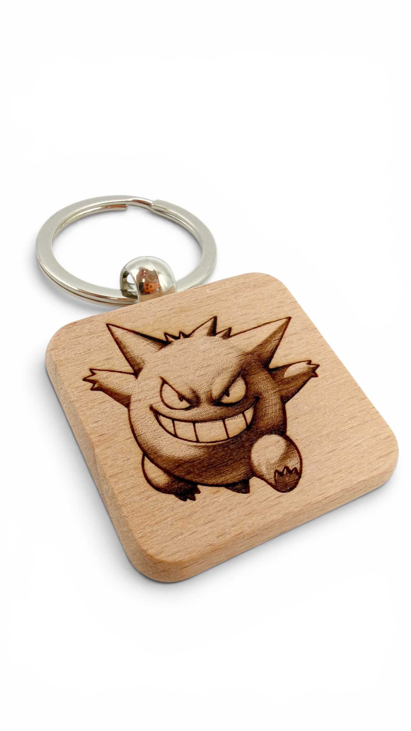 Gengar Pokemon - Portachiavi in legno inciso 