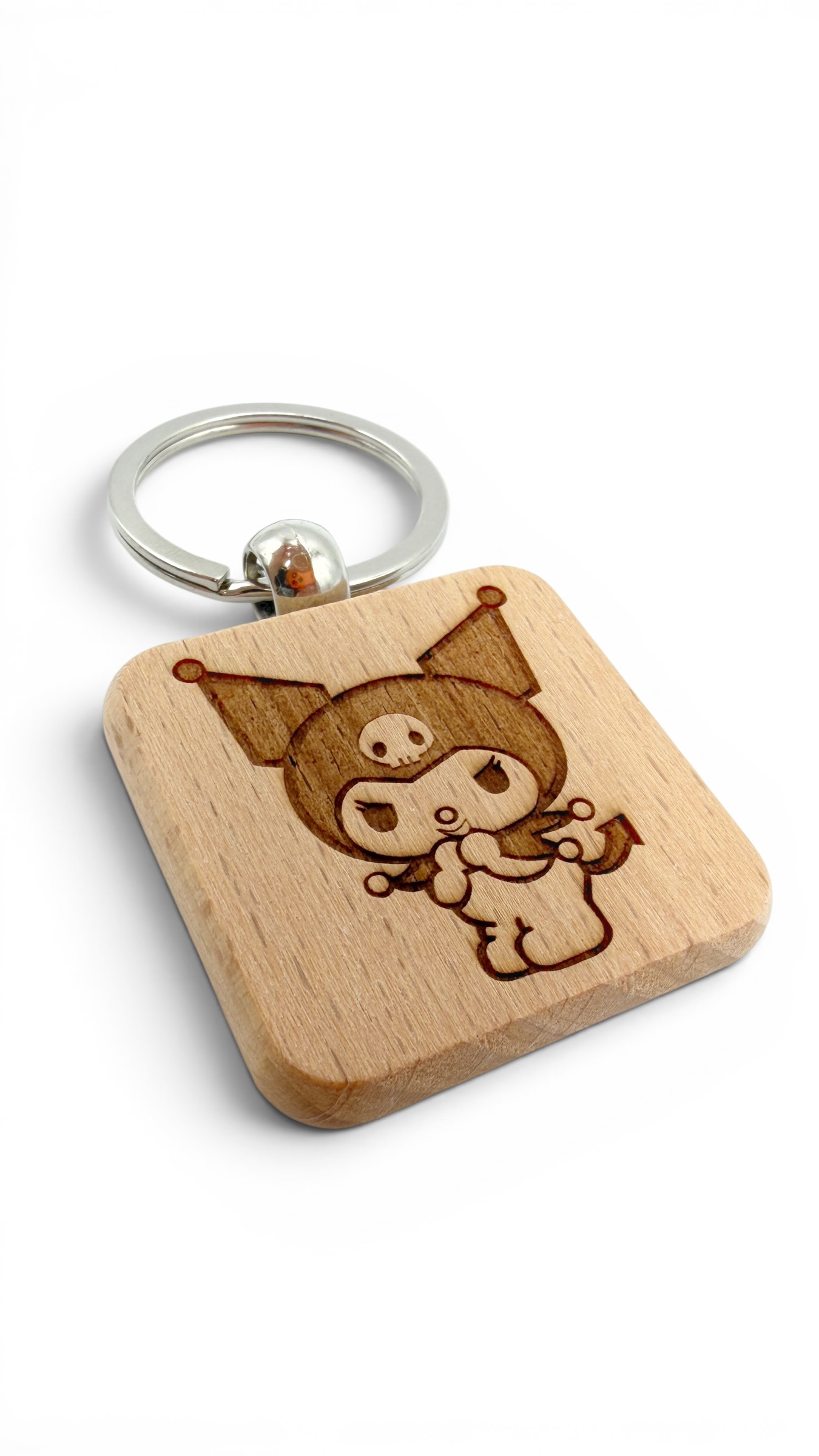 Kuromi - Portachiavi in legno inciso 