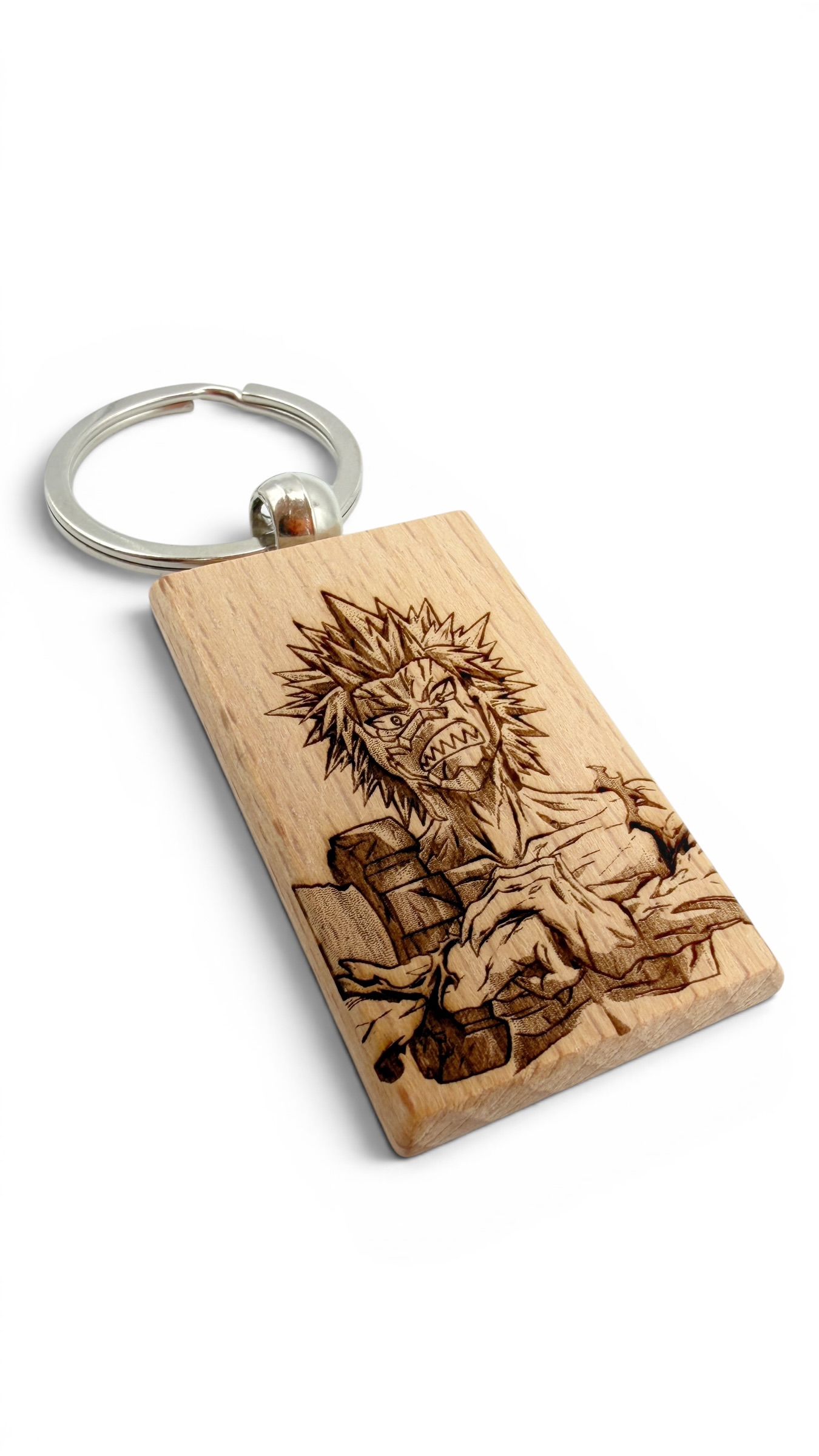 Kirishima My hero accademia - Portachiavi in legno inciso 