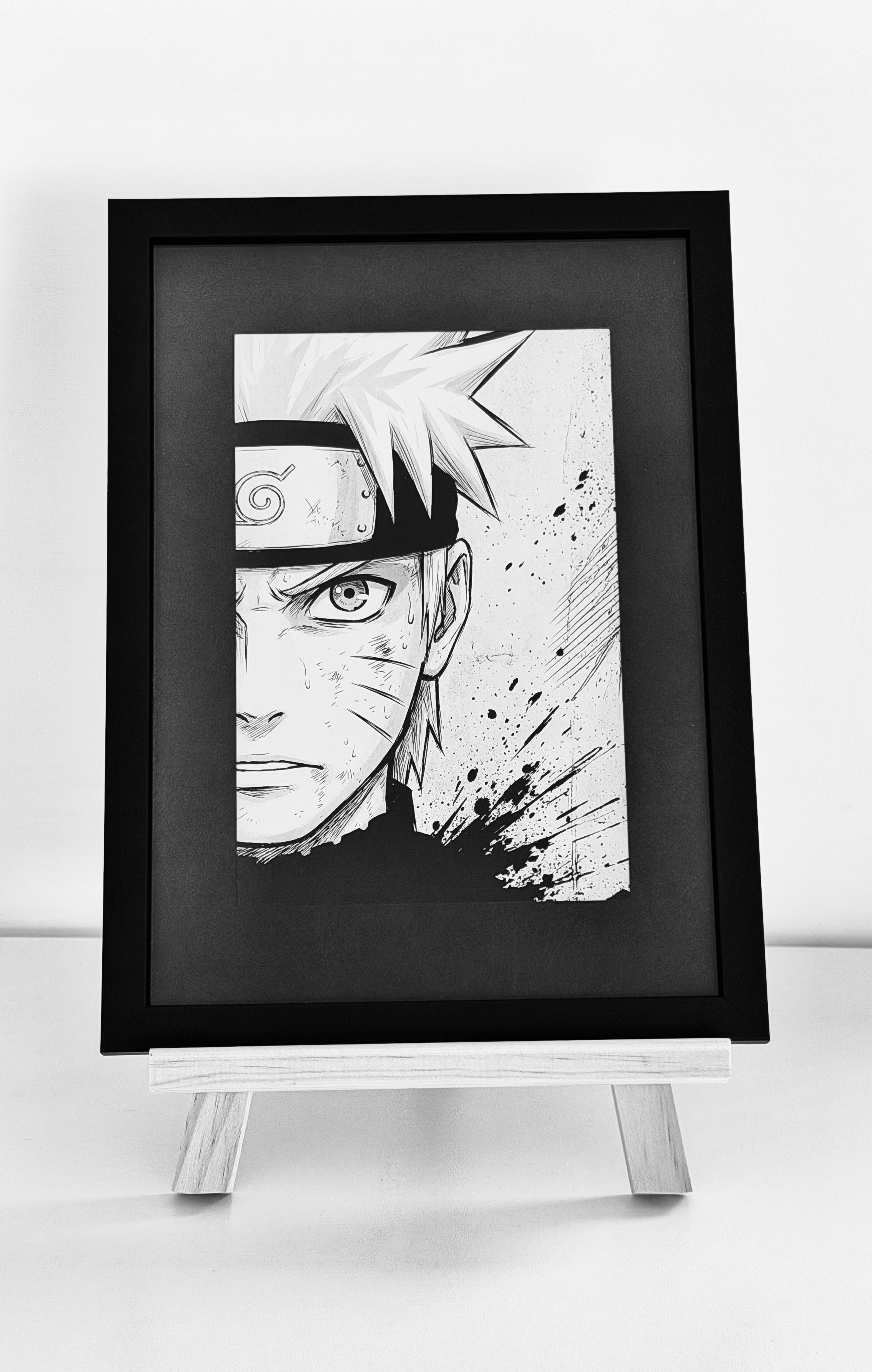 Naruto - Quadro inciso su alluminio con cornice