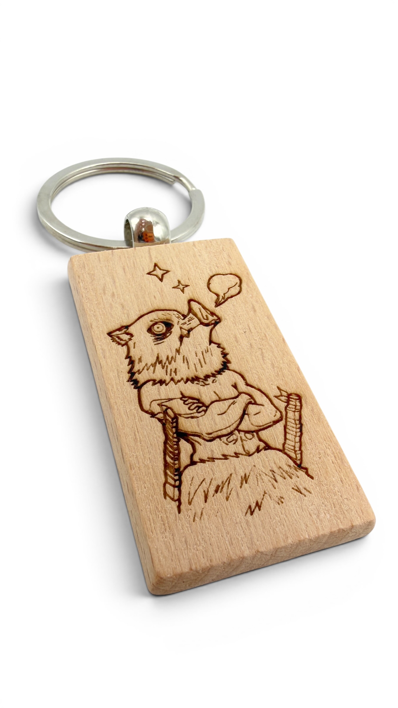 Inosuke Demon Slayer - Portachiavi in legno inciso