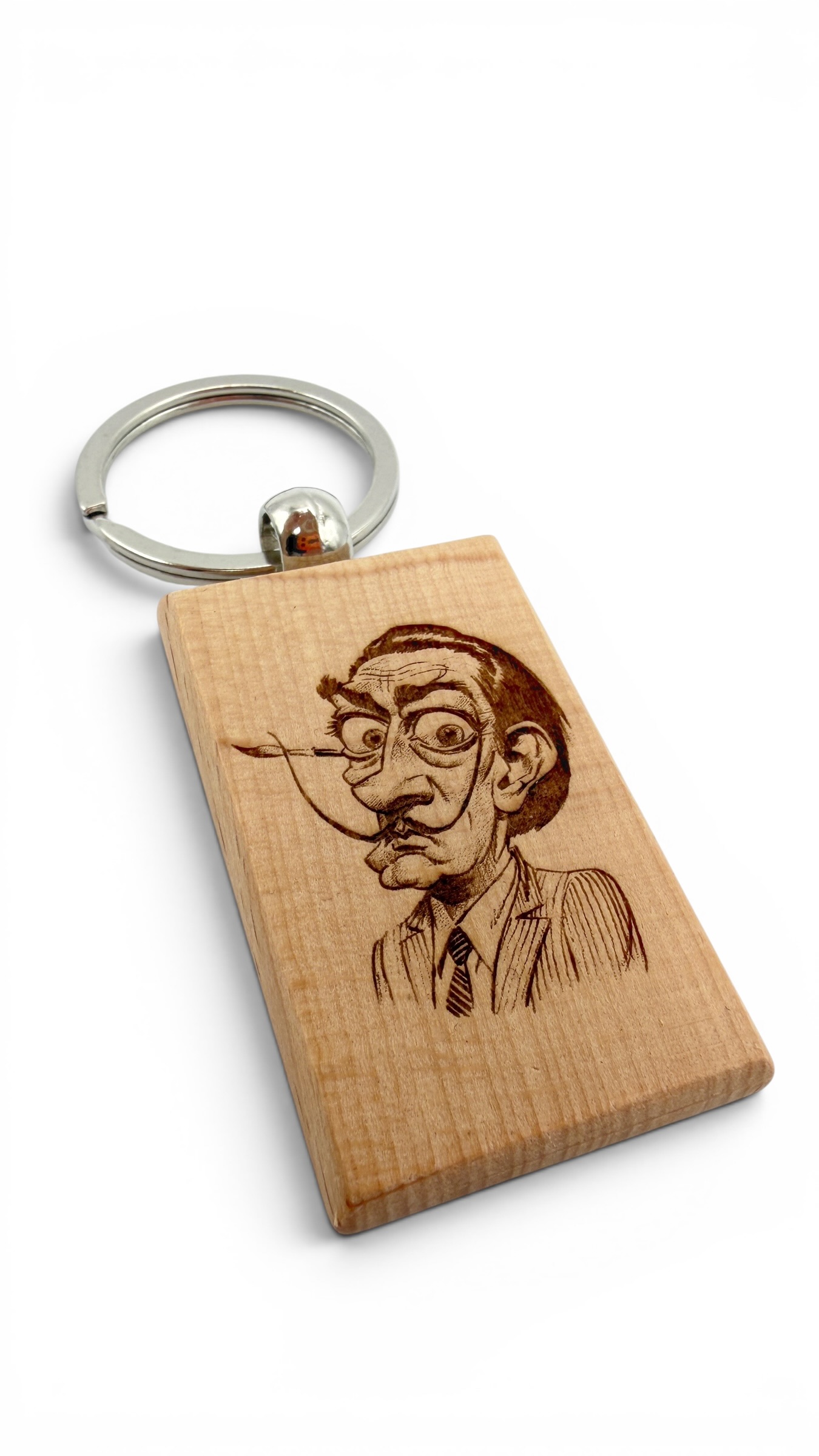 Dali - Portachiavi in legno inciso 