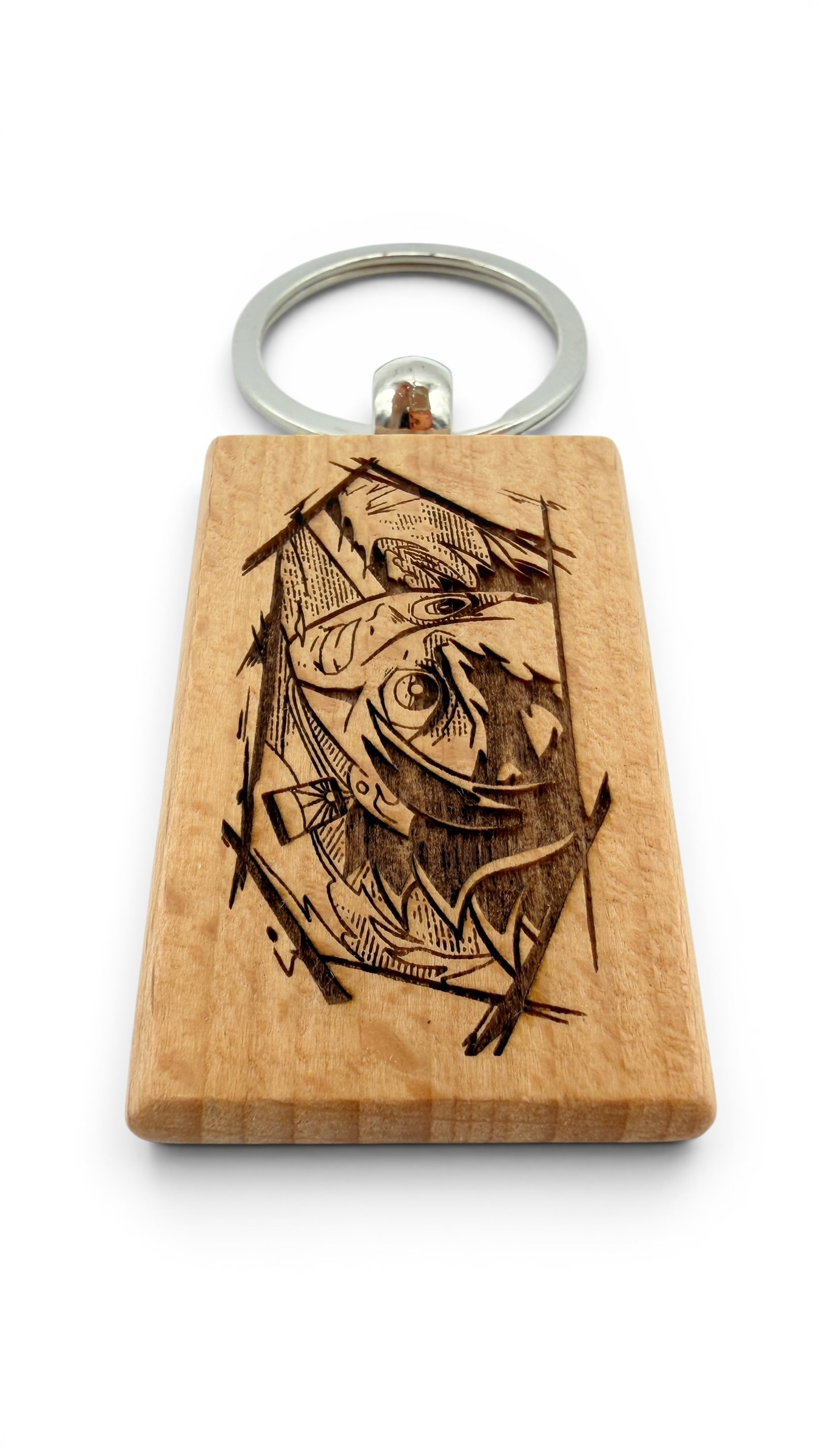 Tanjiro Demon Slayer - Portachiavi in legno inciso 