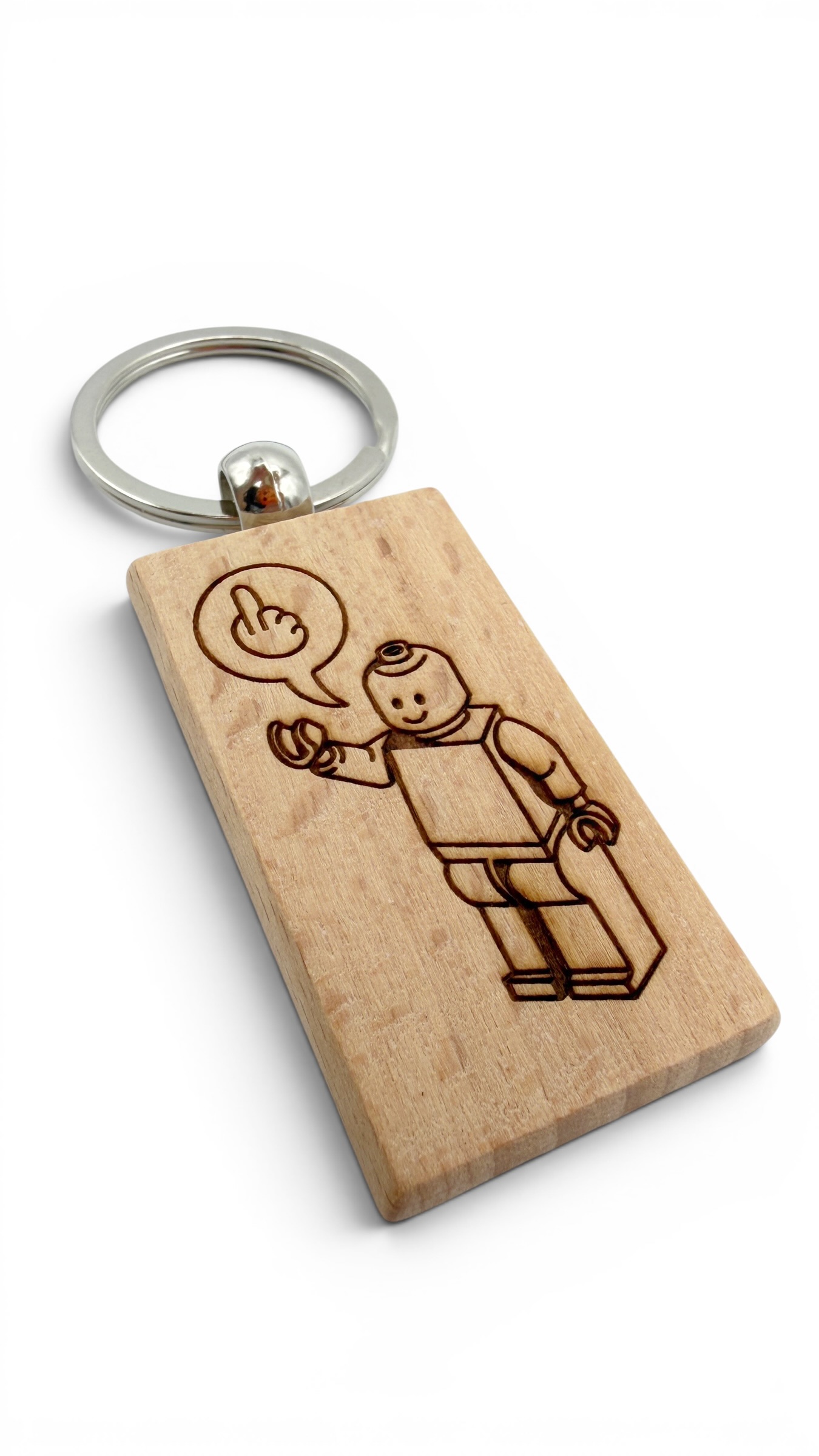 Lego - Portachiavi in legno inciso 
