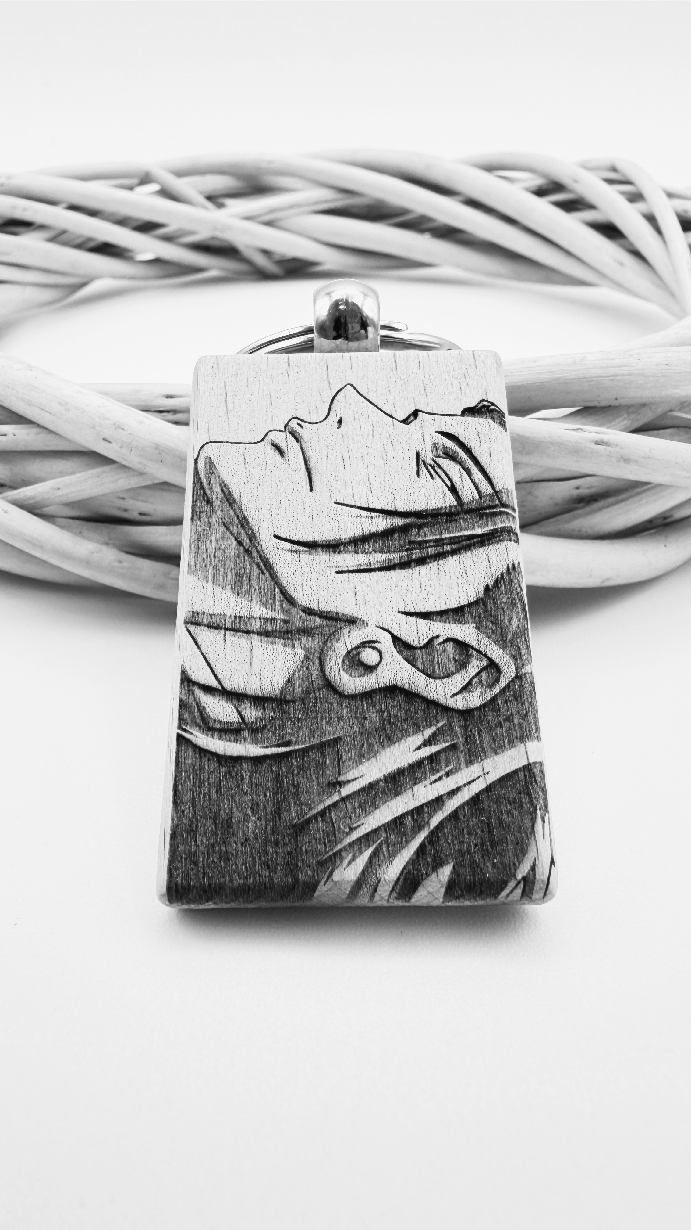 Geto Jujutsu kaisen - Portachiavi in legno inciso 