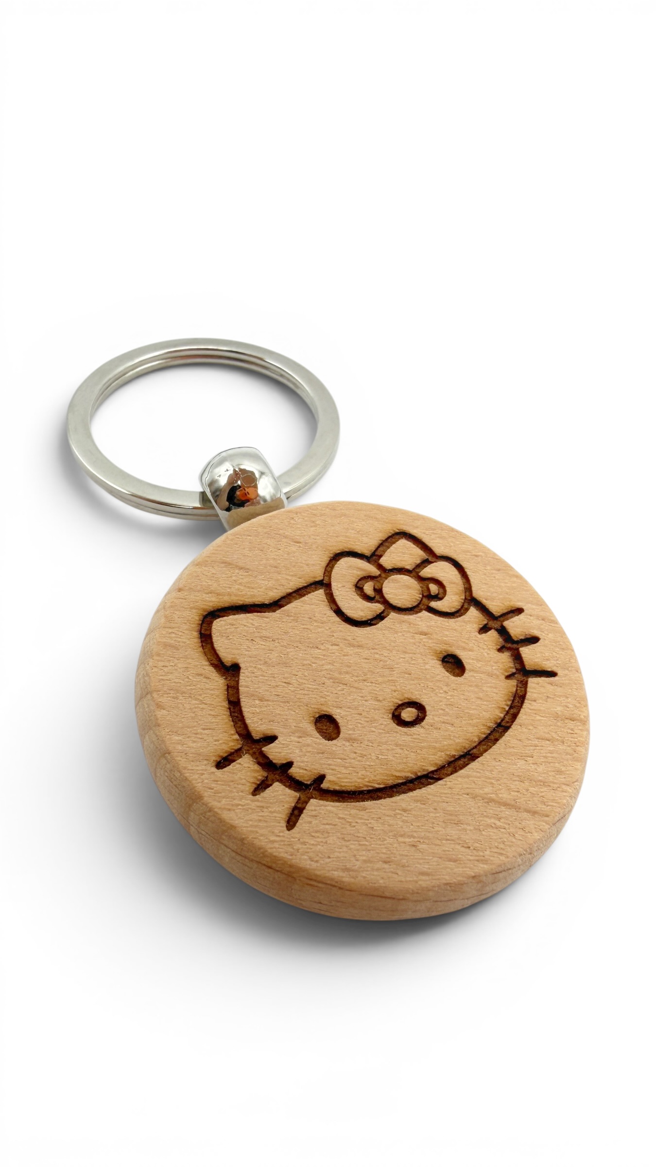 Hello Kitty - Portachiavi in legno inciso